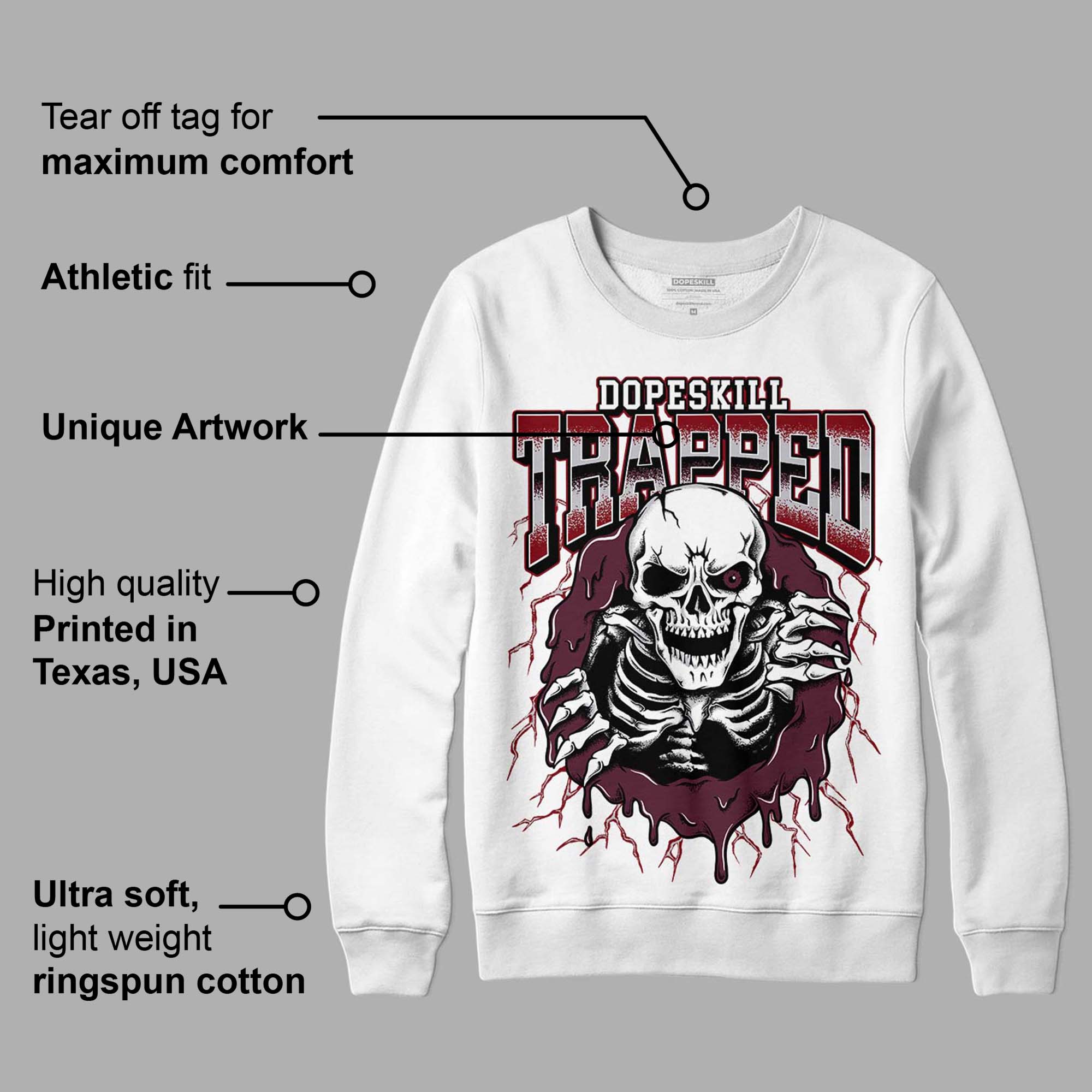Burgundy 5s superstreetwear Sweatshirt Trapped Halloween Graphic