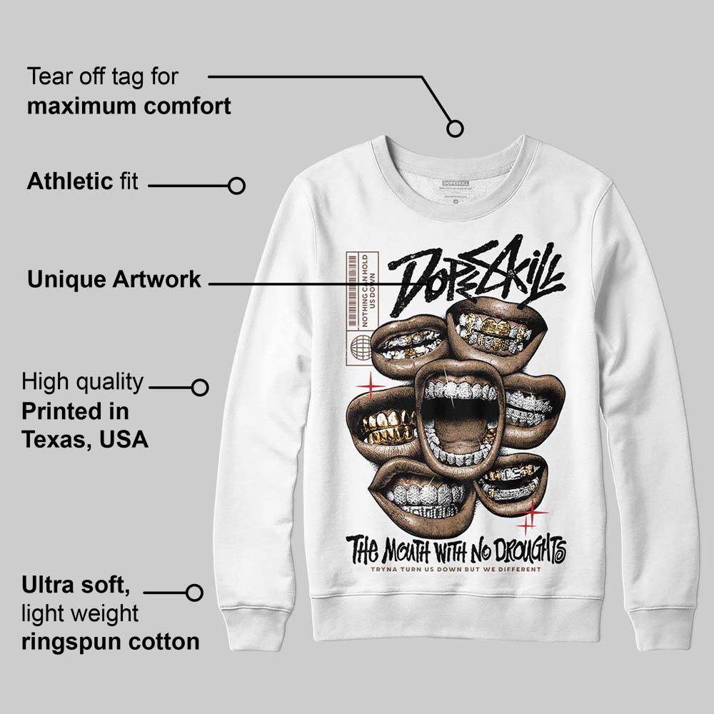 Olive 9s superstreetwear Sweatshirt The Mouth With No Droughts Graphic