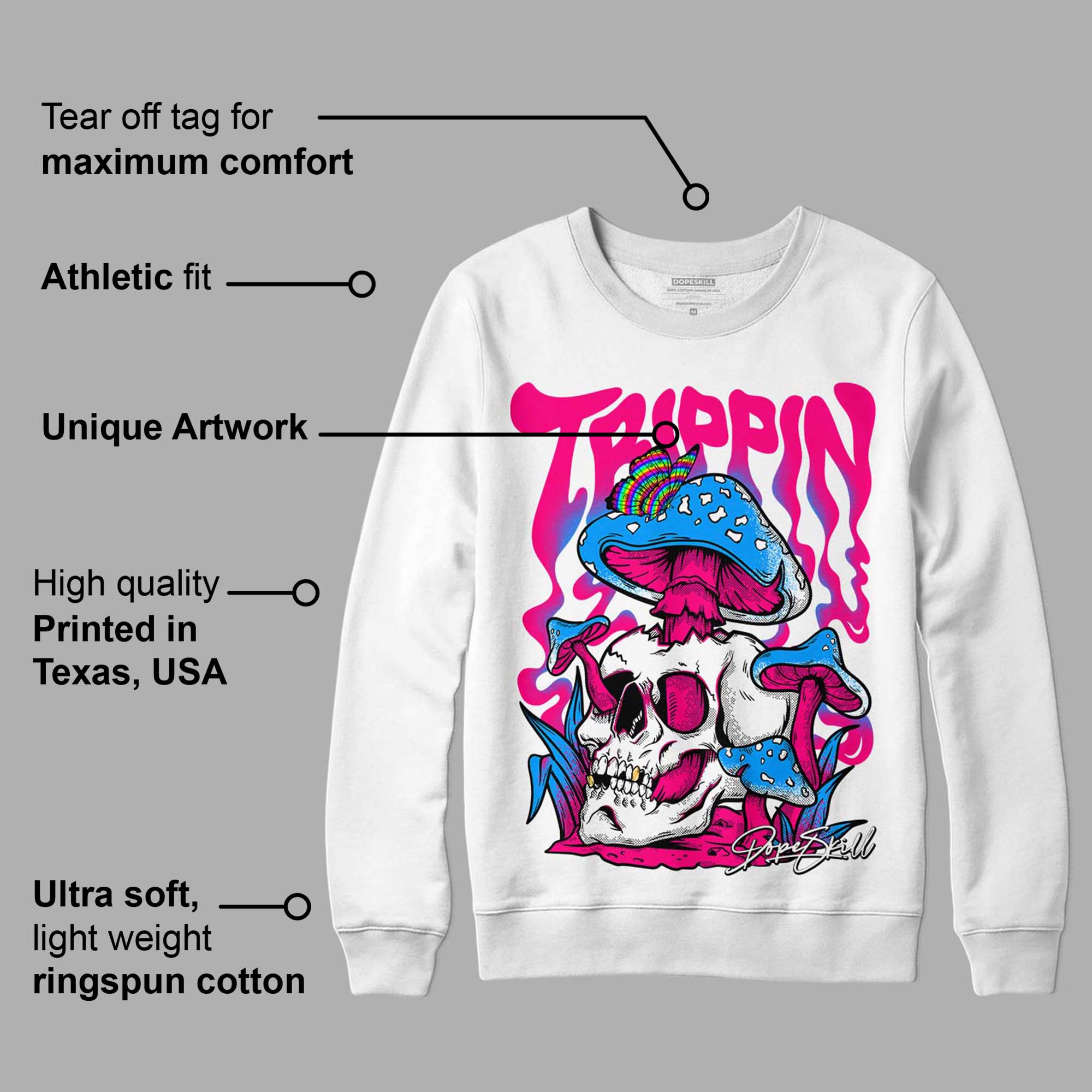 Fierce Pink 1s superstreetwear Sweatshirt Trippin Graphic