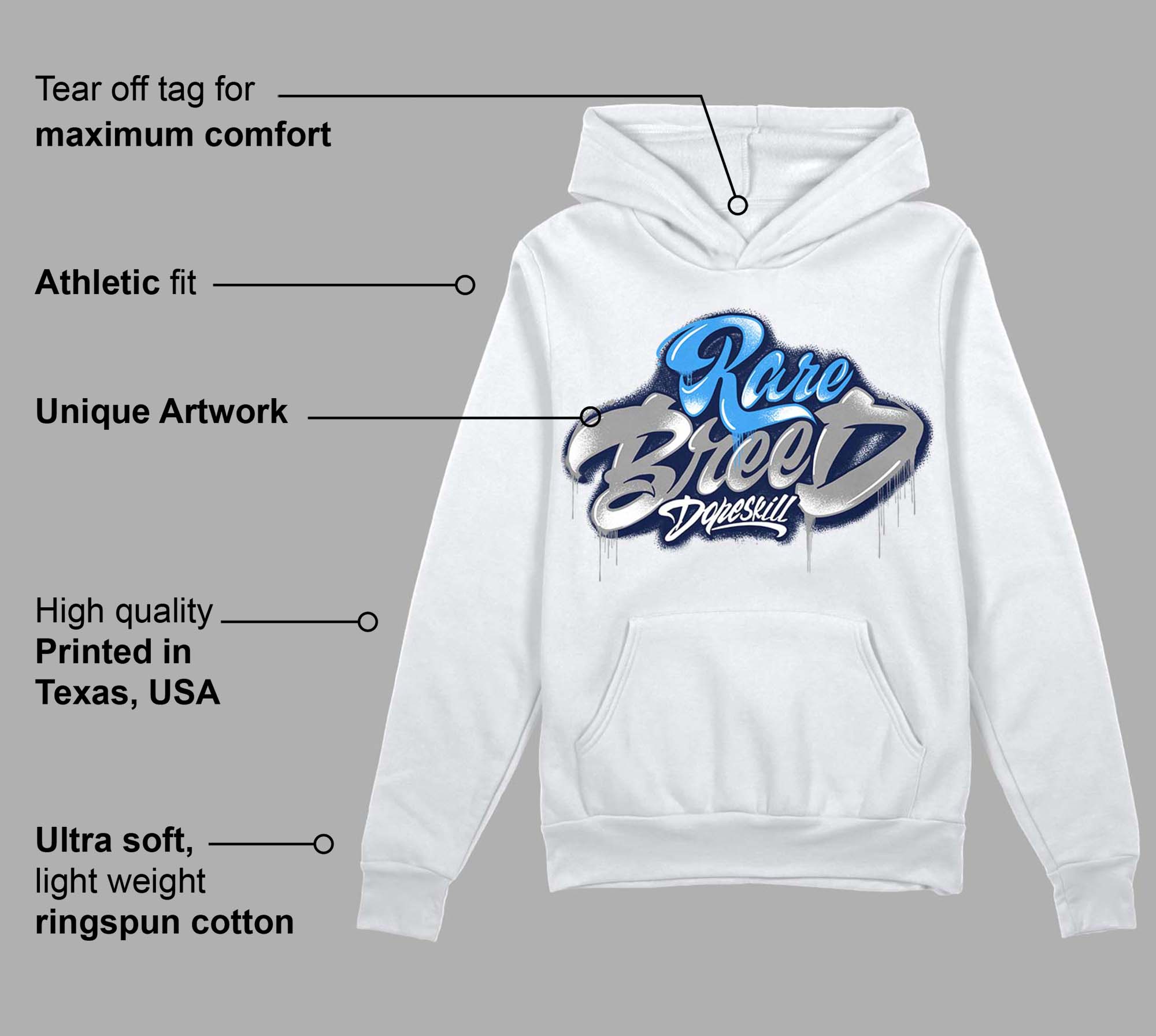 Midnight Navy 3s superstreetwear Hoodie Sweatshirt Rare Breed Type Graphic