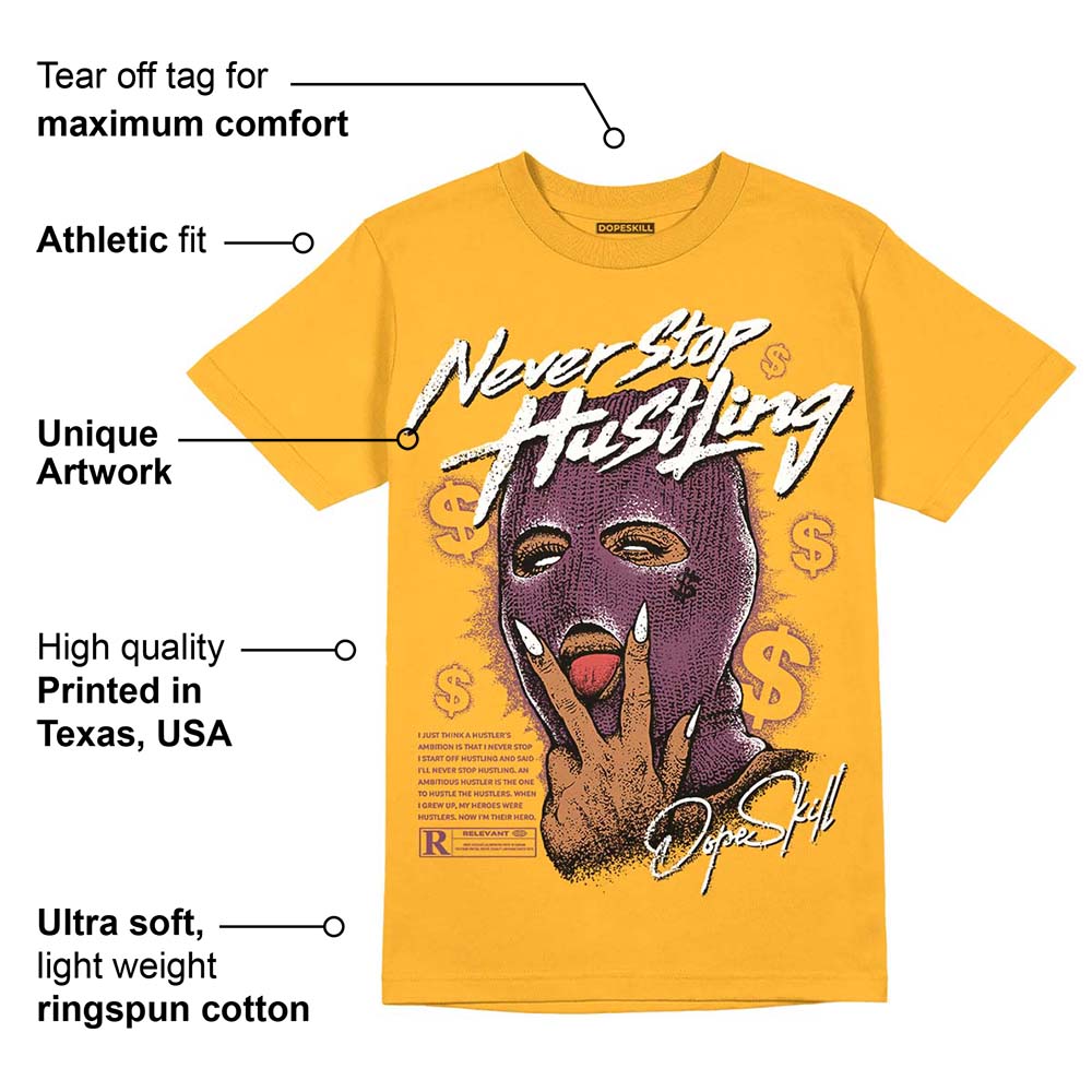 Brotherhood 1s High OG superstreetwear University Gold T-shirt Never Stop Hustling Graphic