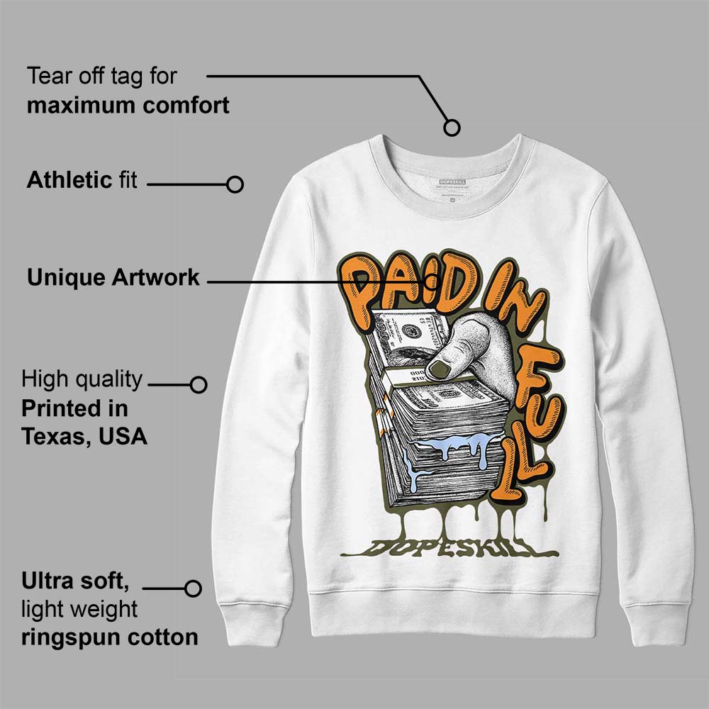 Olive 5s superstreetwear Sweatshirt Paid In Full Graphic