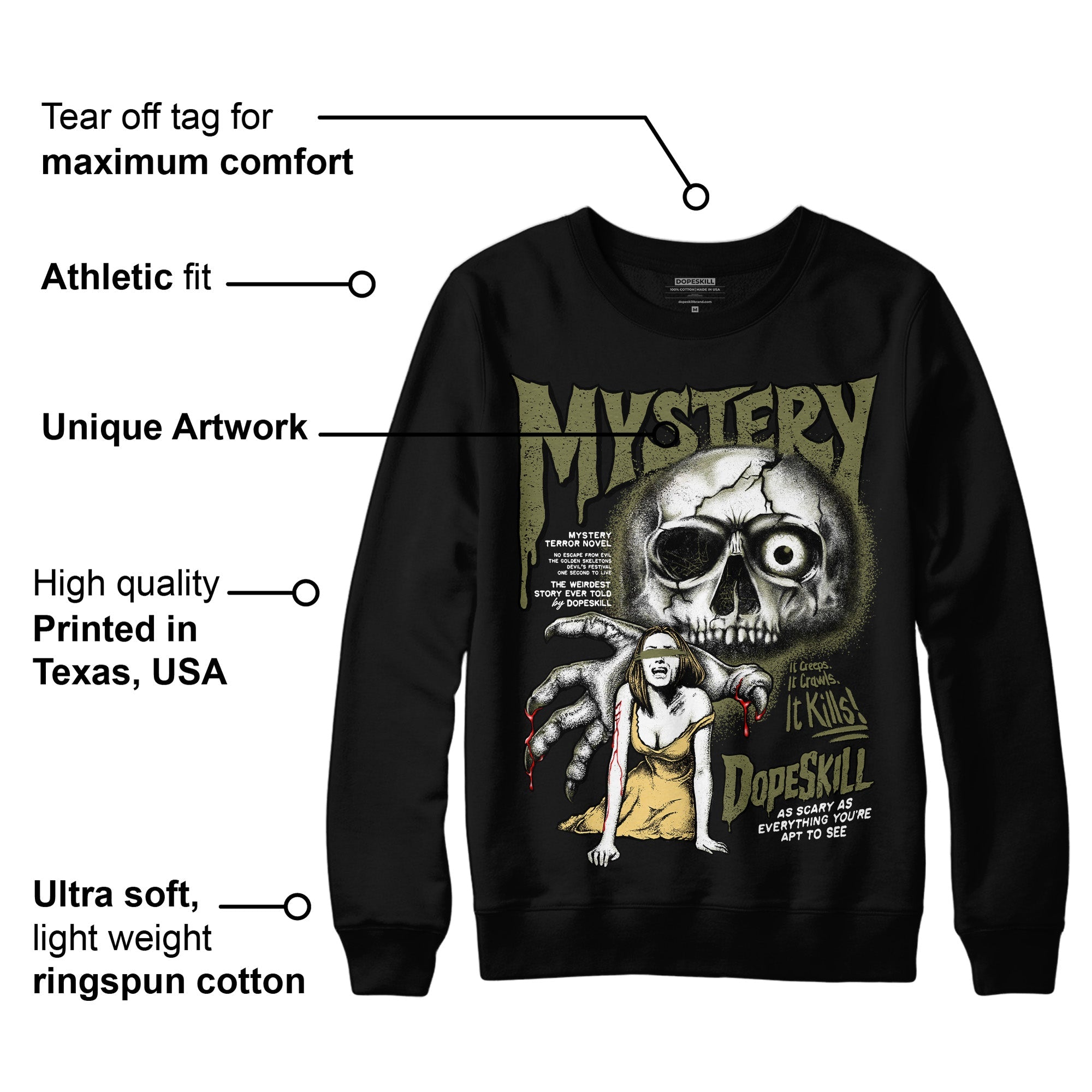 Craft Olive 4s superstreetwear Sweatshirt Mystery Ghostly Grasp Graphic