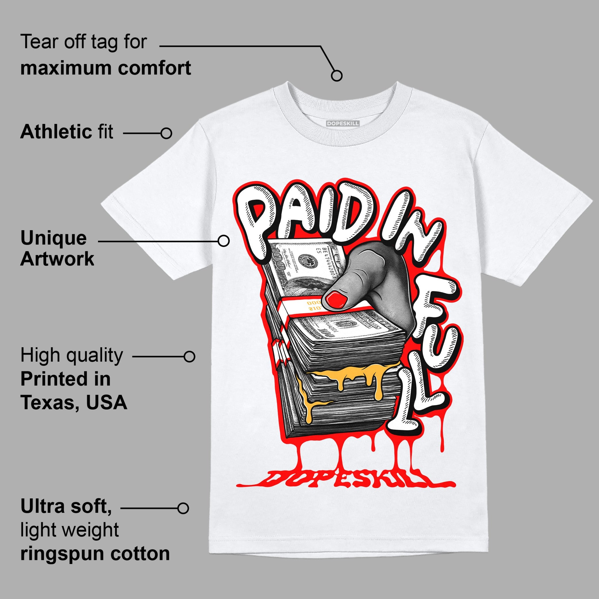 Dunk Low Gym Red superstreetwear T-Shirt Paid In Full Graphic