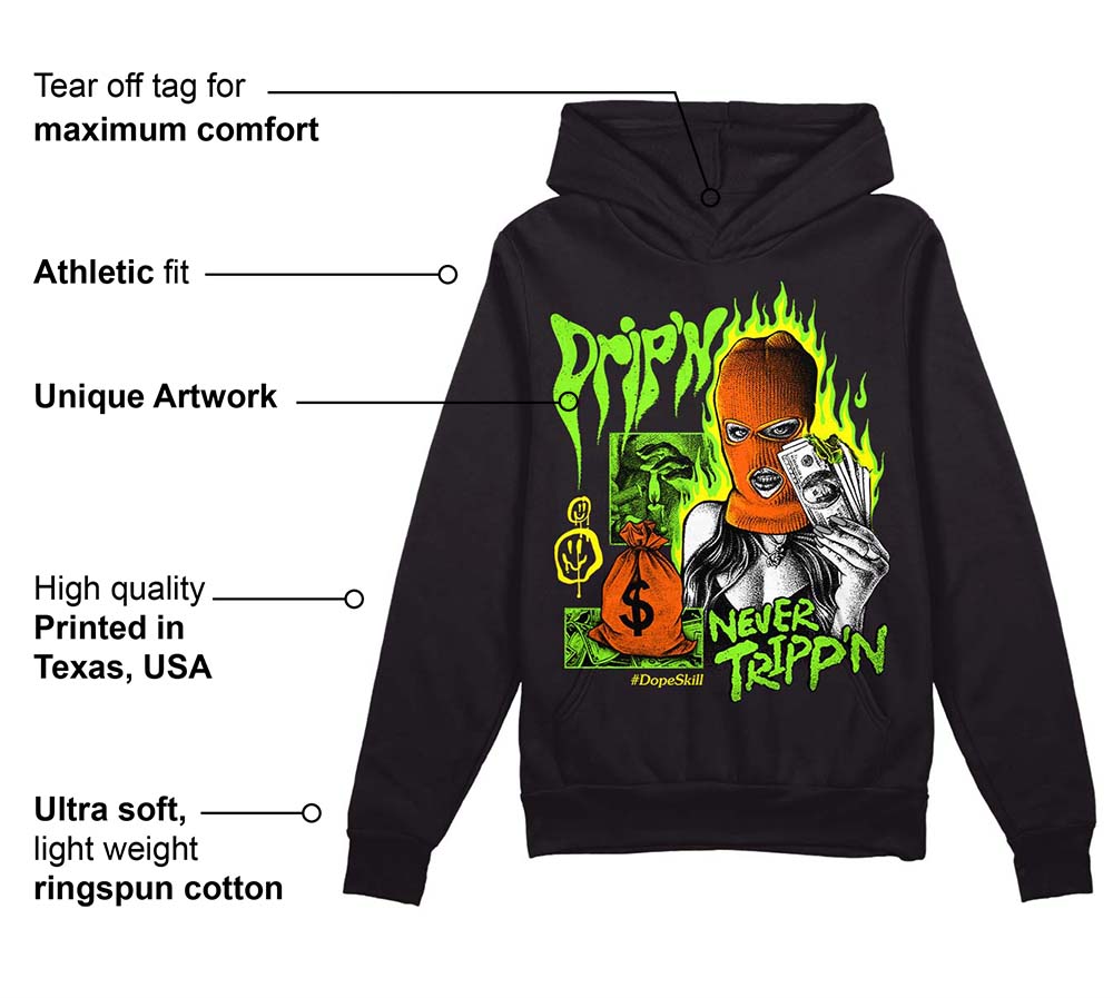 Neon Green Collection superstreetwear Hoodie Sweatshirt Drip'n Never Tripp'n Graphic