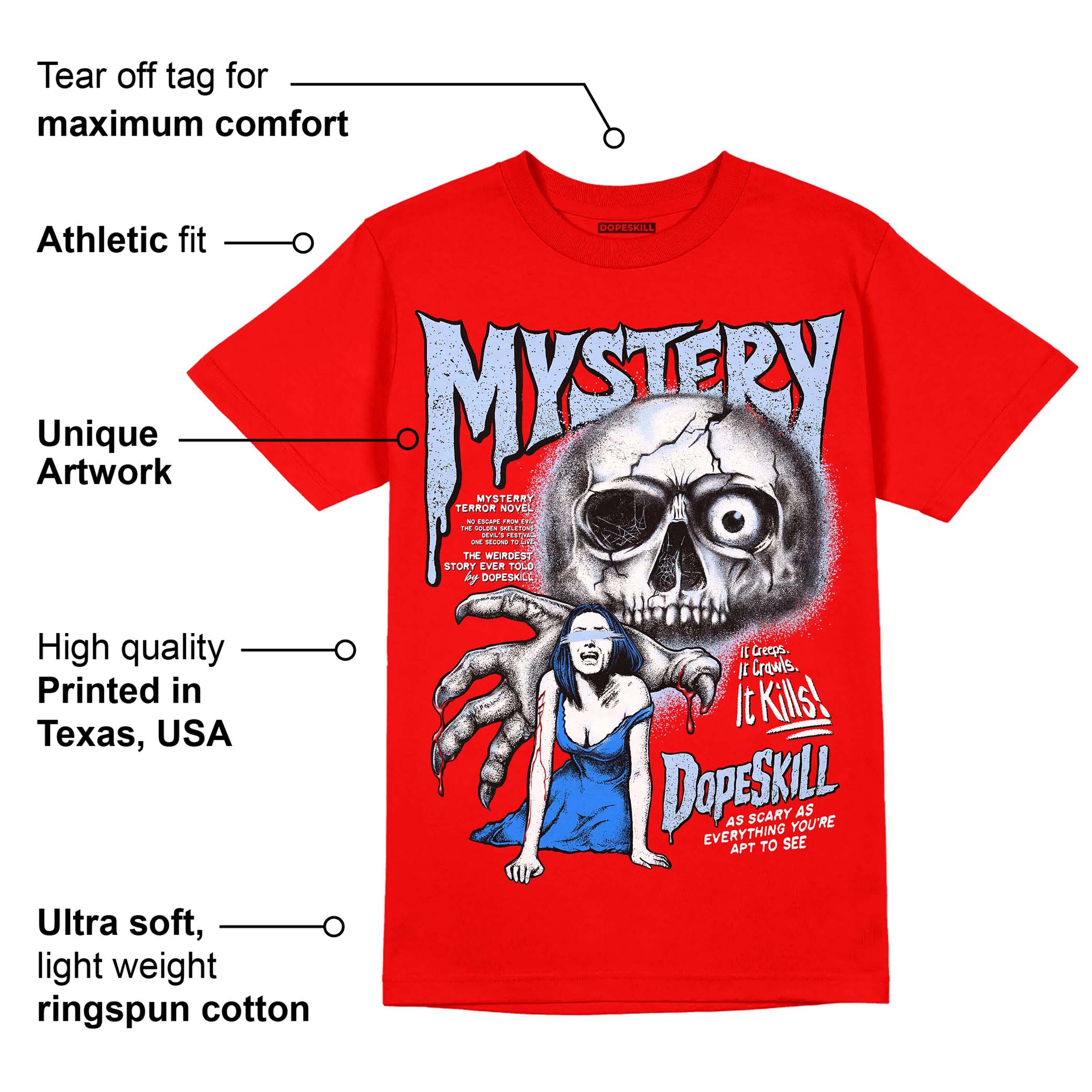 Cherry 11s superstreetwear Varsity Red T-shirt Mystery Ghostly Grasp Graphic