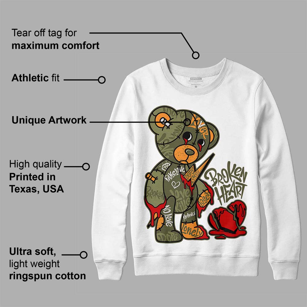 Olive 5s superstreetwear Sweatshirt Broken Heart Graphic