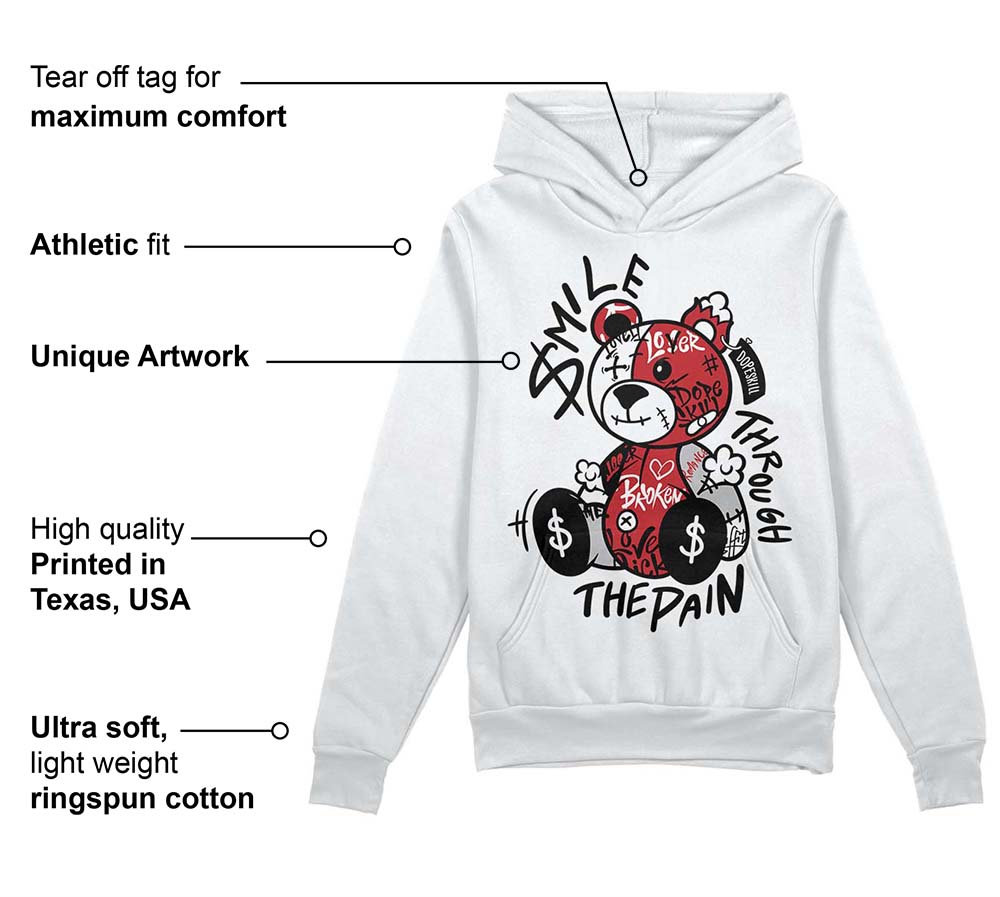 Red Taxi 12s superstreetwear Hoodie Sweatshirt Smile Through The Pain Graphic