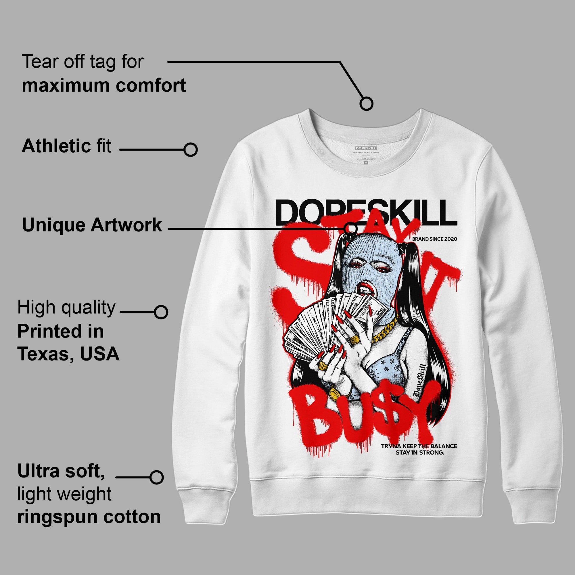 Cherry 11s superstreetwear Sweatshirt Stay It Busy Graphic