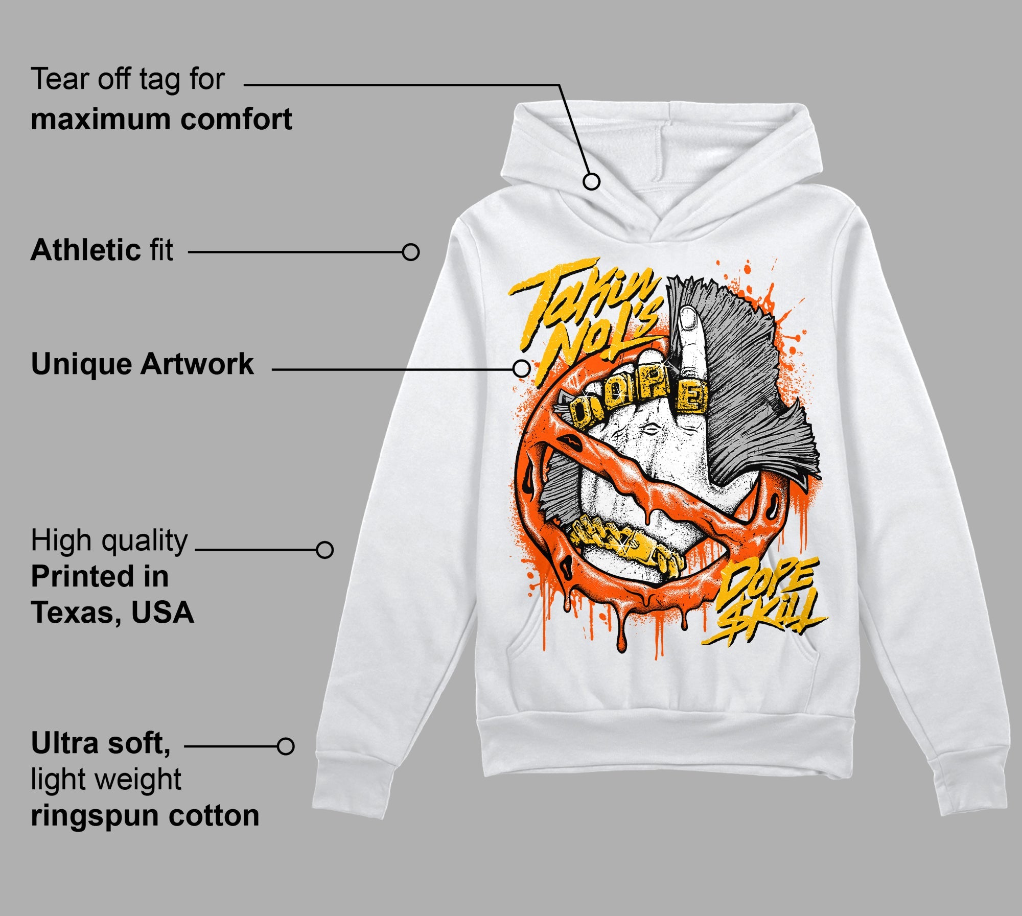 Orange Milk superstreetwear Hoodie Sweatshirt Takin No L's Graphic