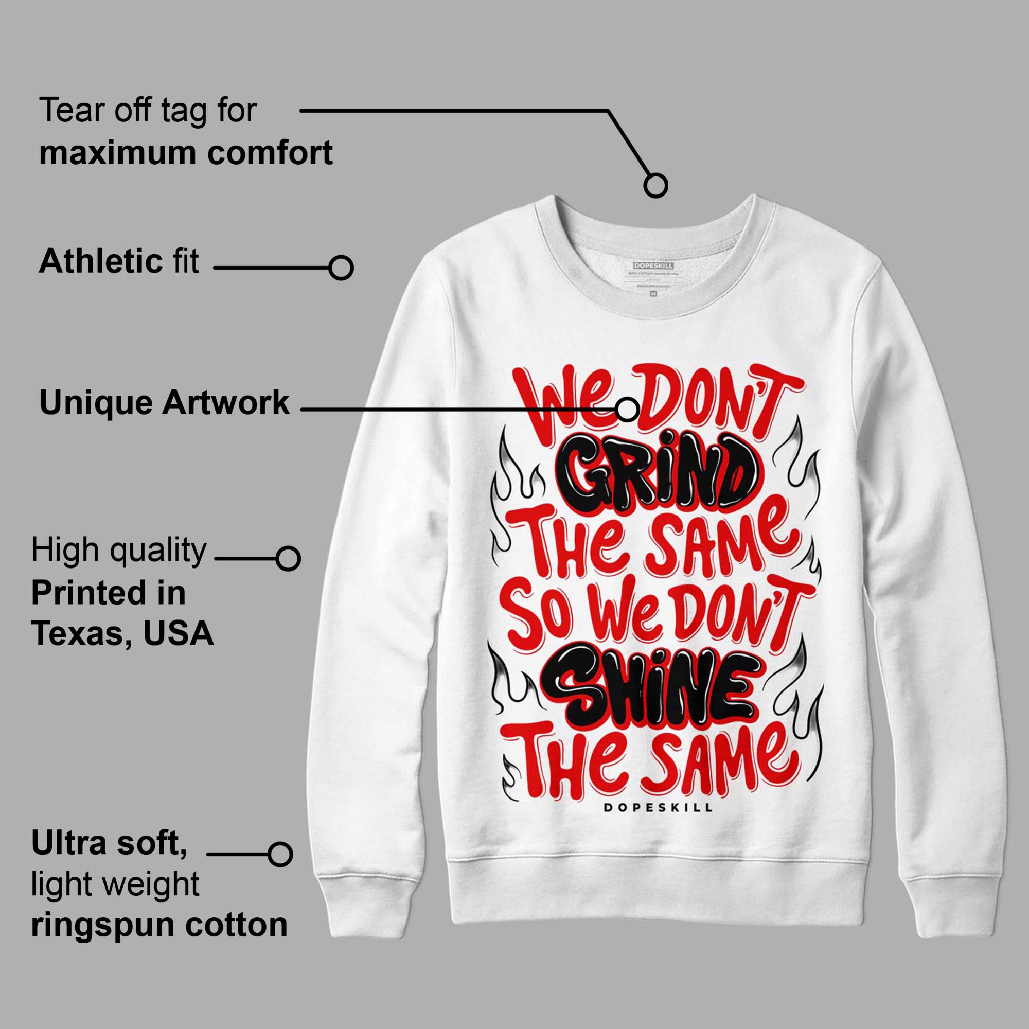 Red Cement 4S superstreetwear Sweatshirt Grind Shine Graphic