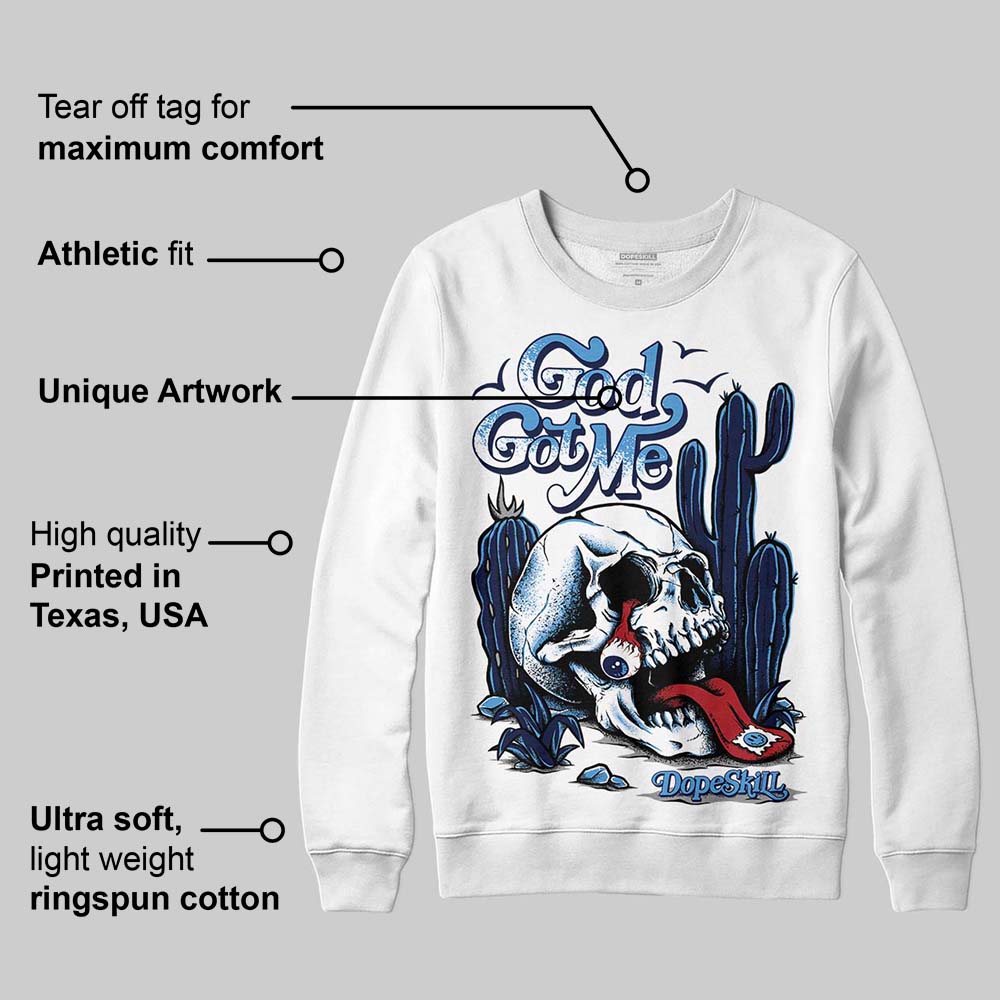 Midnight Navy 3s superstreetwear Sweatshirt God Got Me Graphic