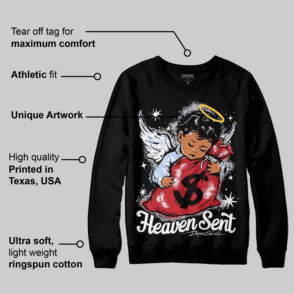 Black Metallic Reimagined 5s superstreetwear Sweatshirt Heaven Sent Graphic
