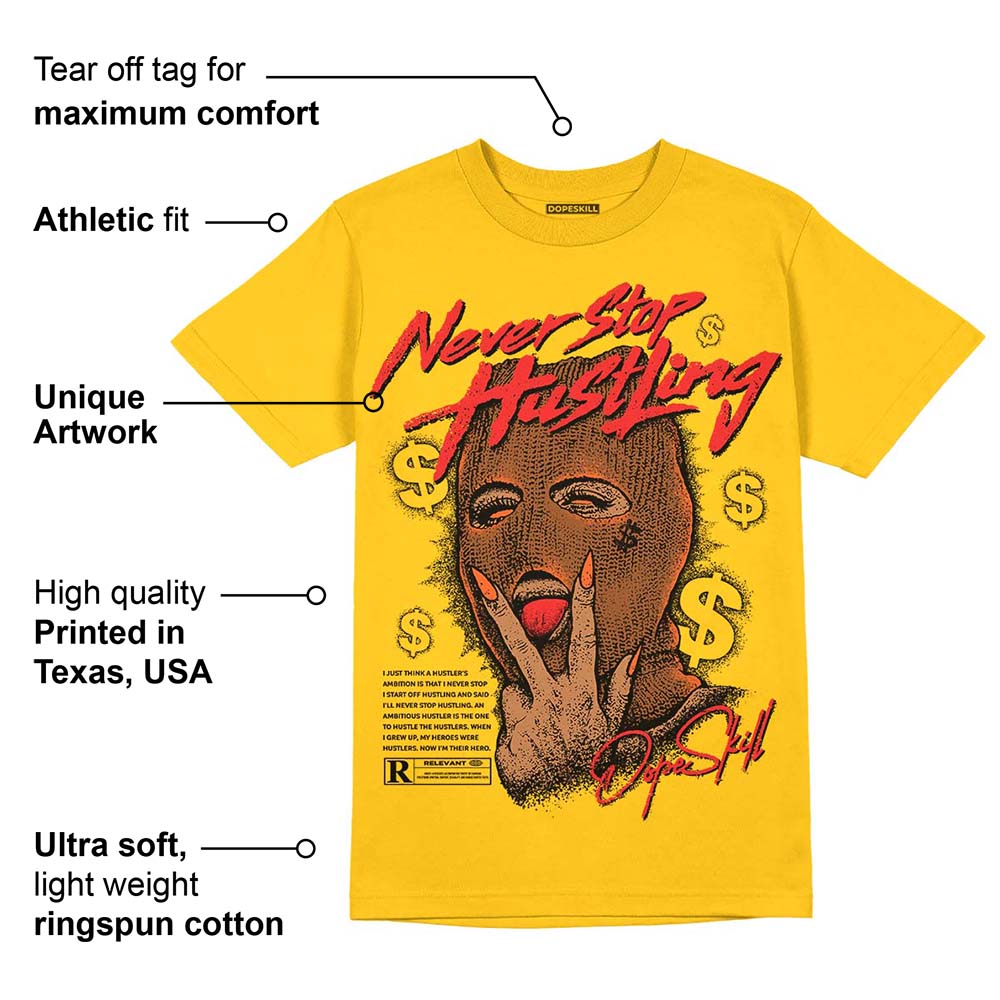 Yellow Collection superstreetwear Gold T-shirt Never Stop Hustling Graphic