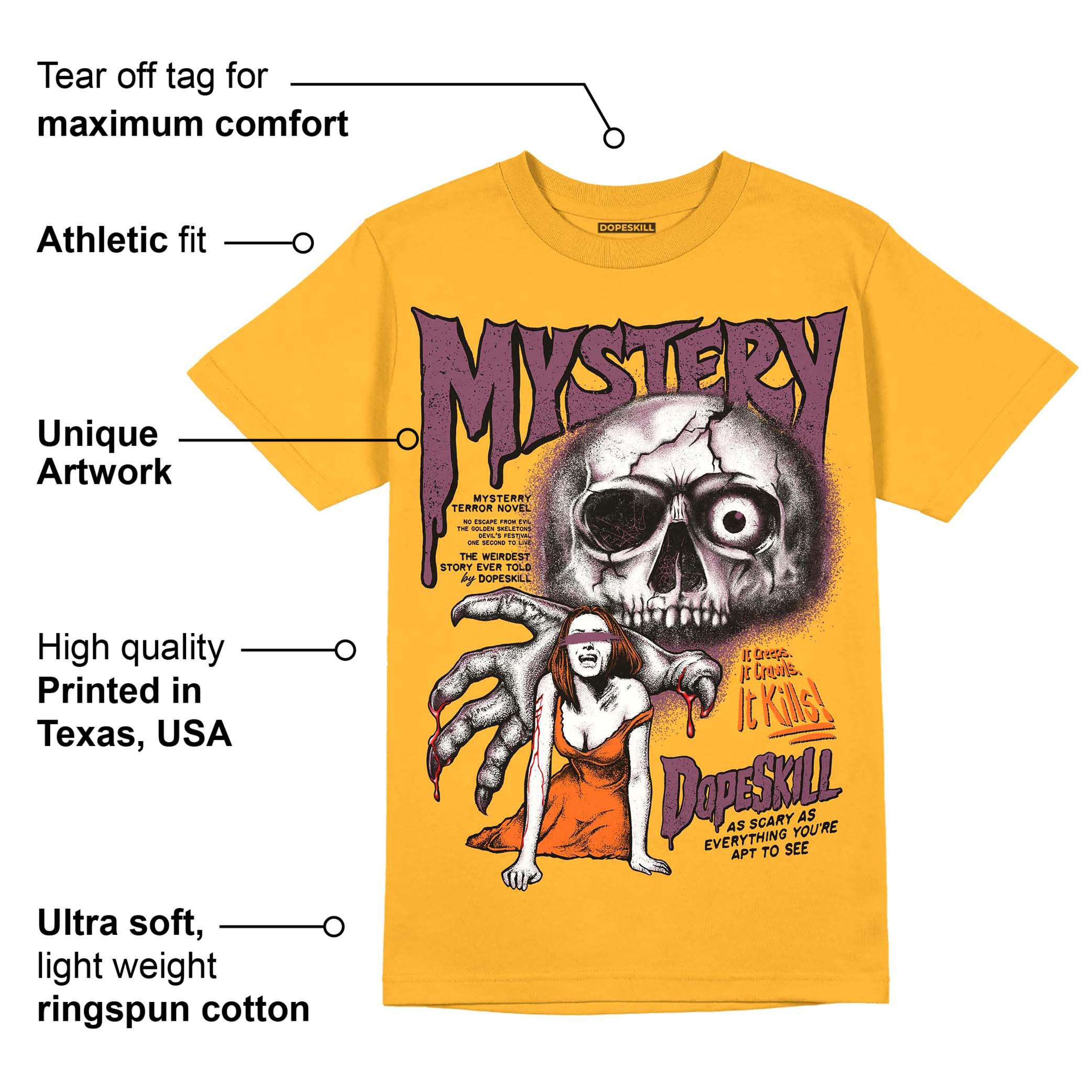 Brotherhood 1s High OG superstreetwear University Gold T-shirt Mystery Ghostly Grasp Graphic