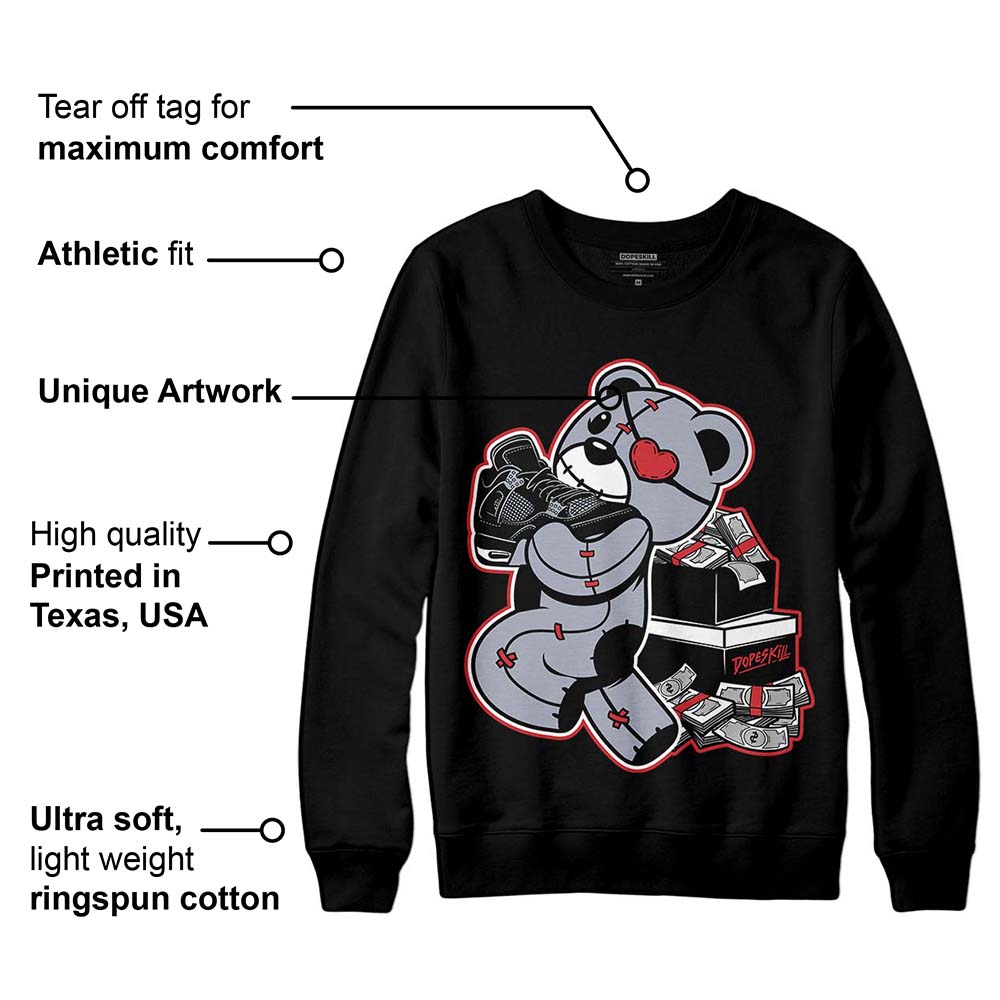 Bred Reimagined 4s superstreetwear Sweatshirt Bear Steals Sneaker Graphic