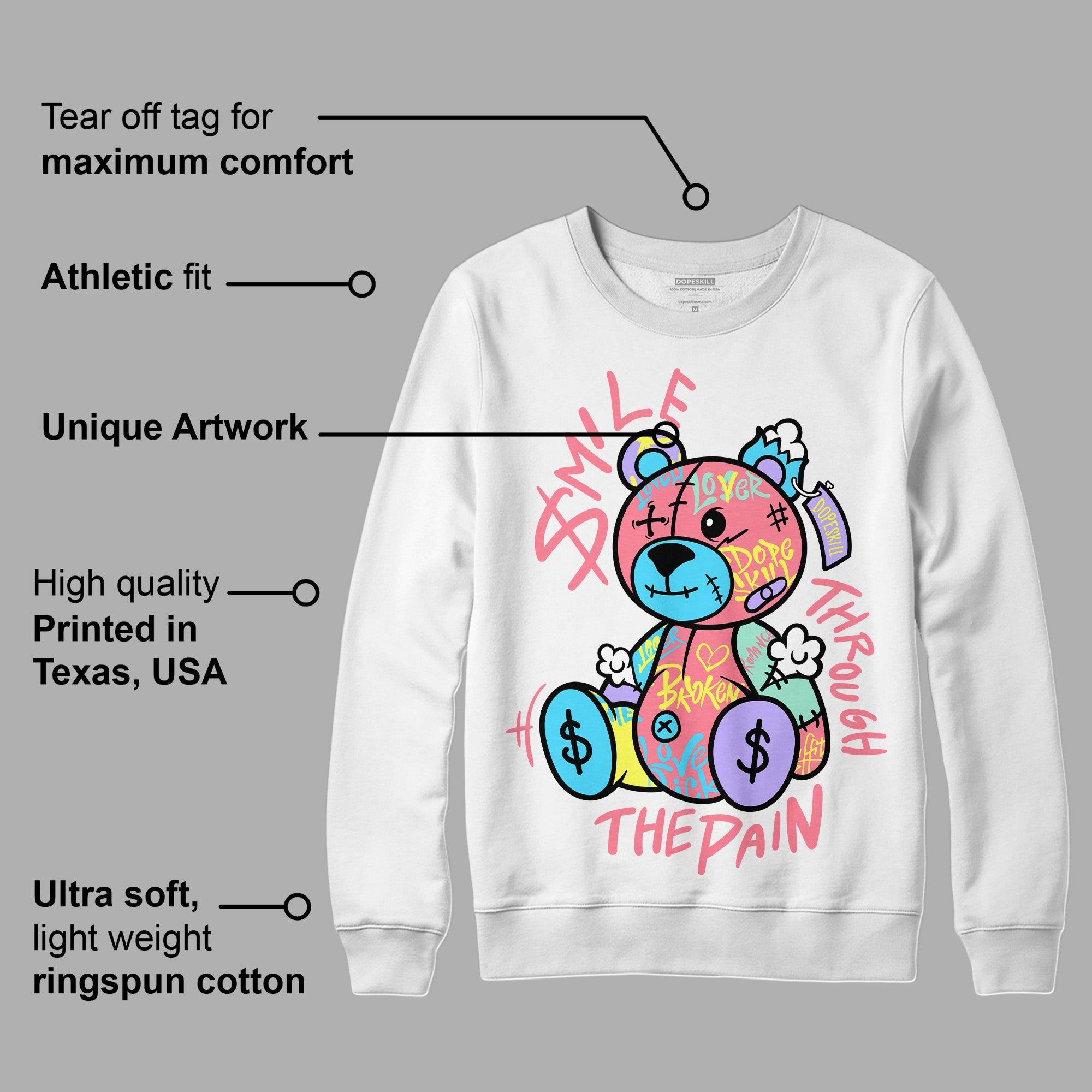 Candy Easter Dunk Low superstreetwear Sweatshirt Smile Through The Pain Graphic
