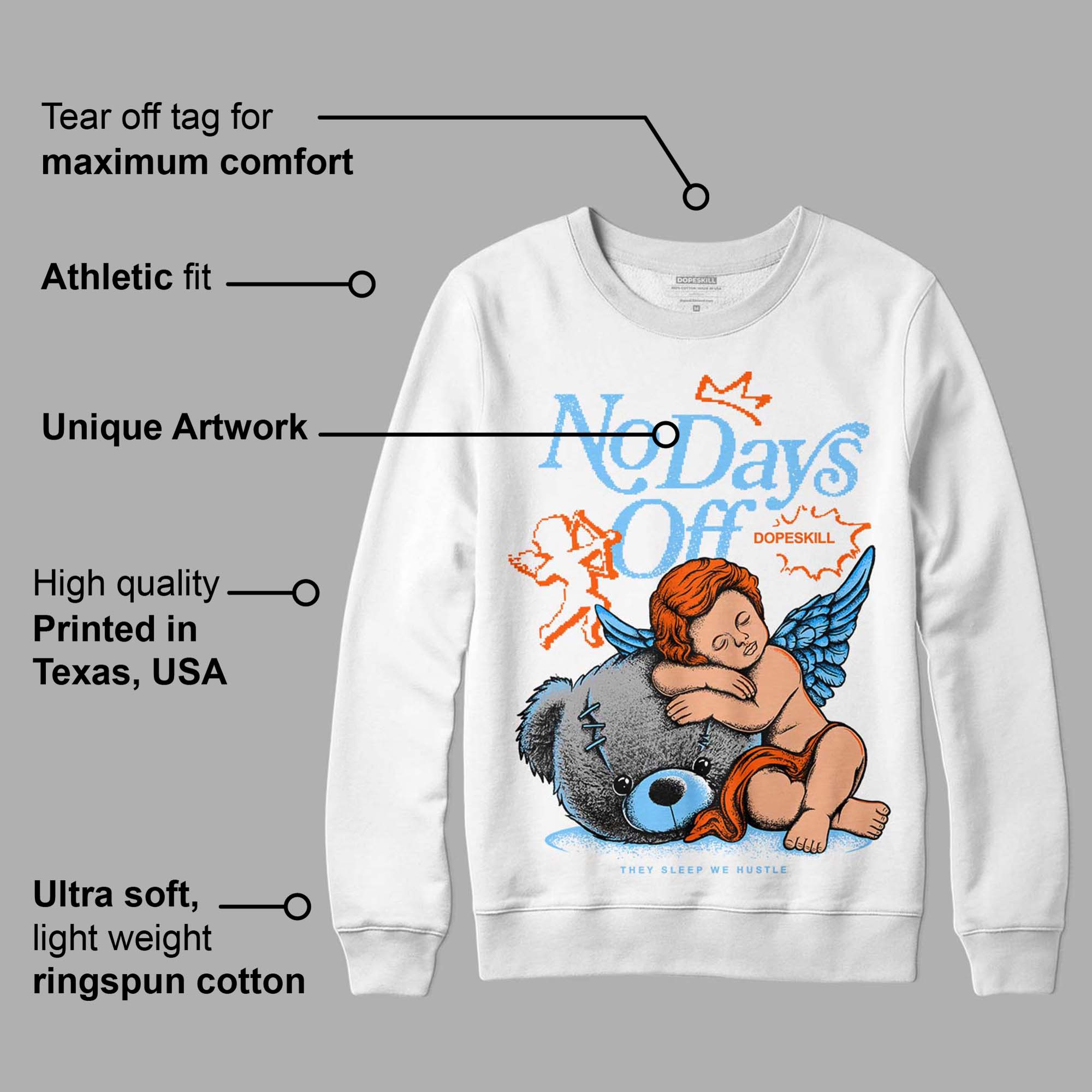 Dunk Low Futura University Blue superstreetwear Sweatshirt New No Days Off Graphic