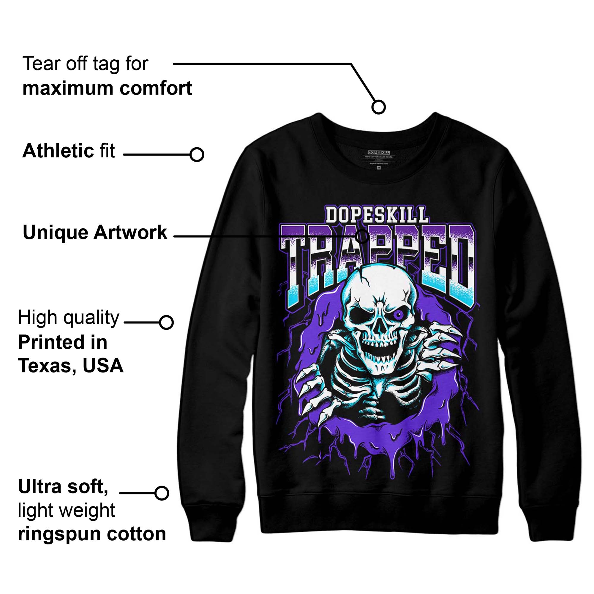 Aqua 6s superstreetwear Sweatshirt Trapped Halloween Graphic