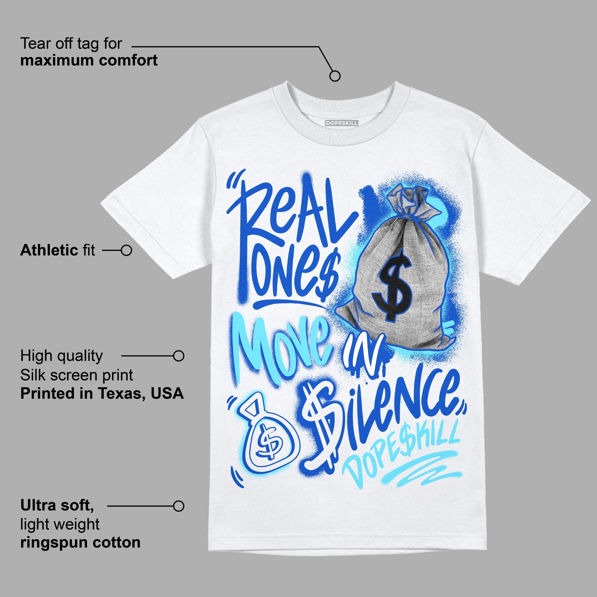 SB Dunk Argon superstreetwear T-Shirt Real Ones Move In Silence Graphic