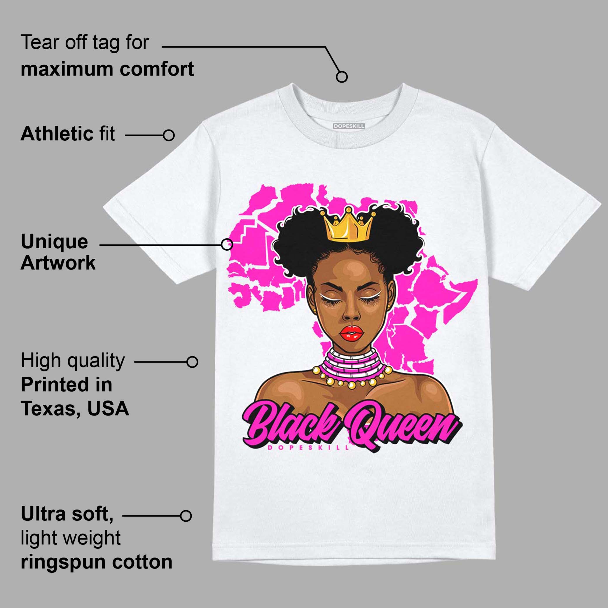 Dunk Low Active Fuchsia superstreetwear T-Shirt Black Queen Graphic