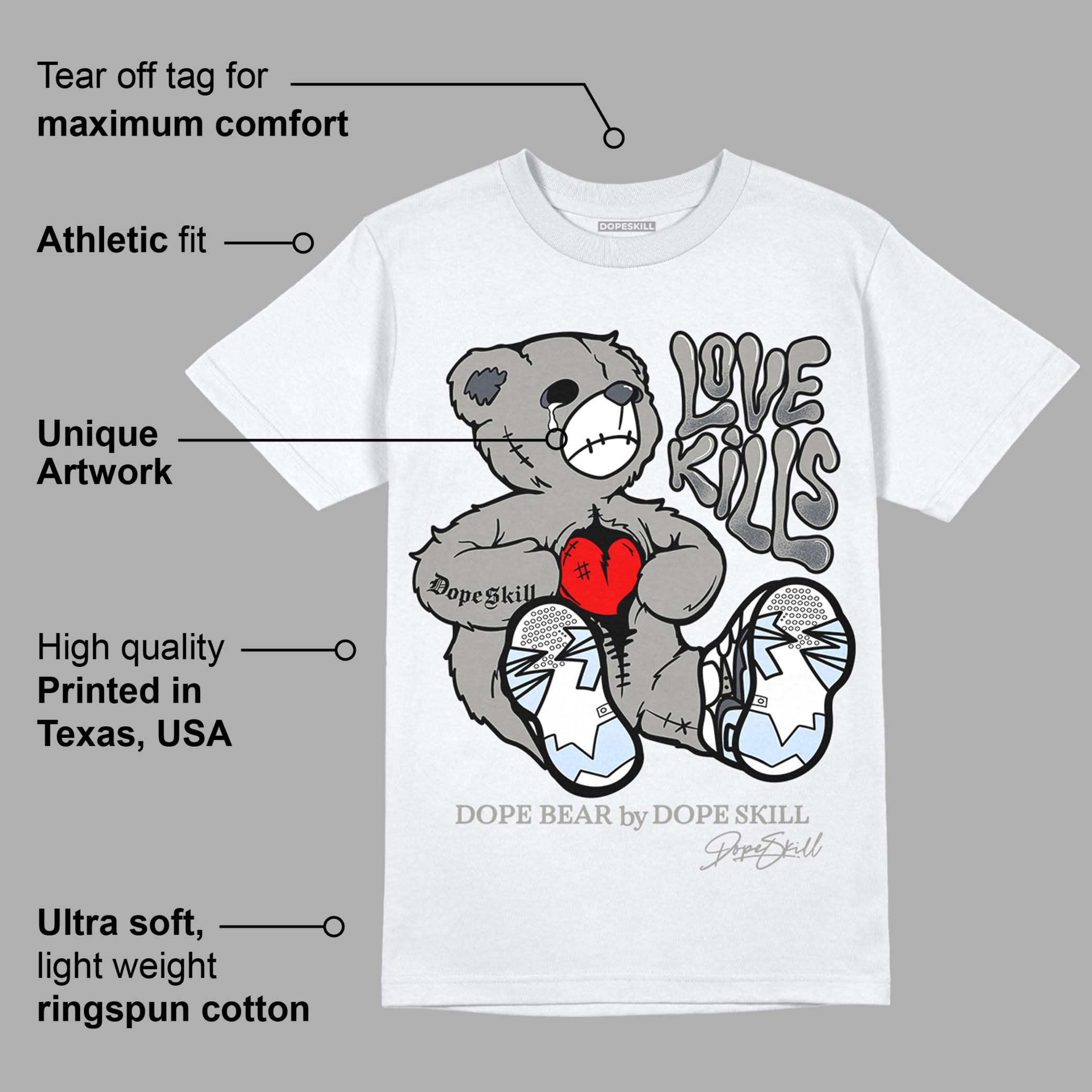 Cool Grey 6s superstreetwear T-Shirt Love Kills Graphic