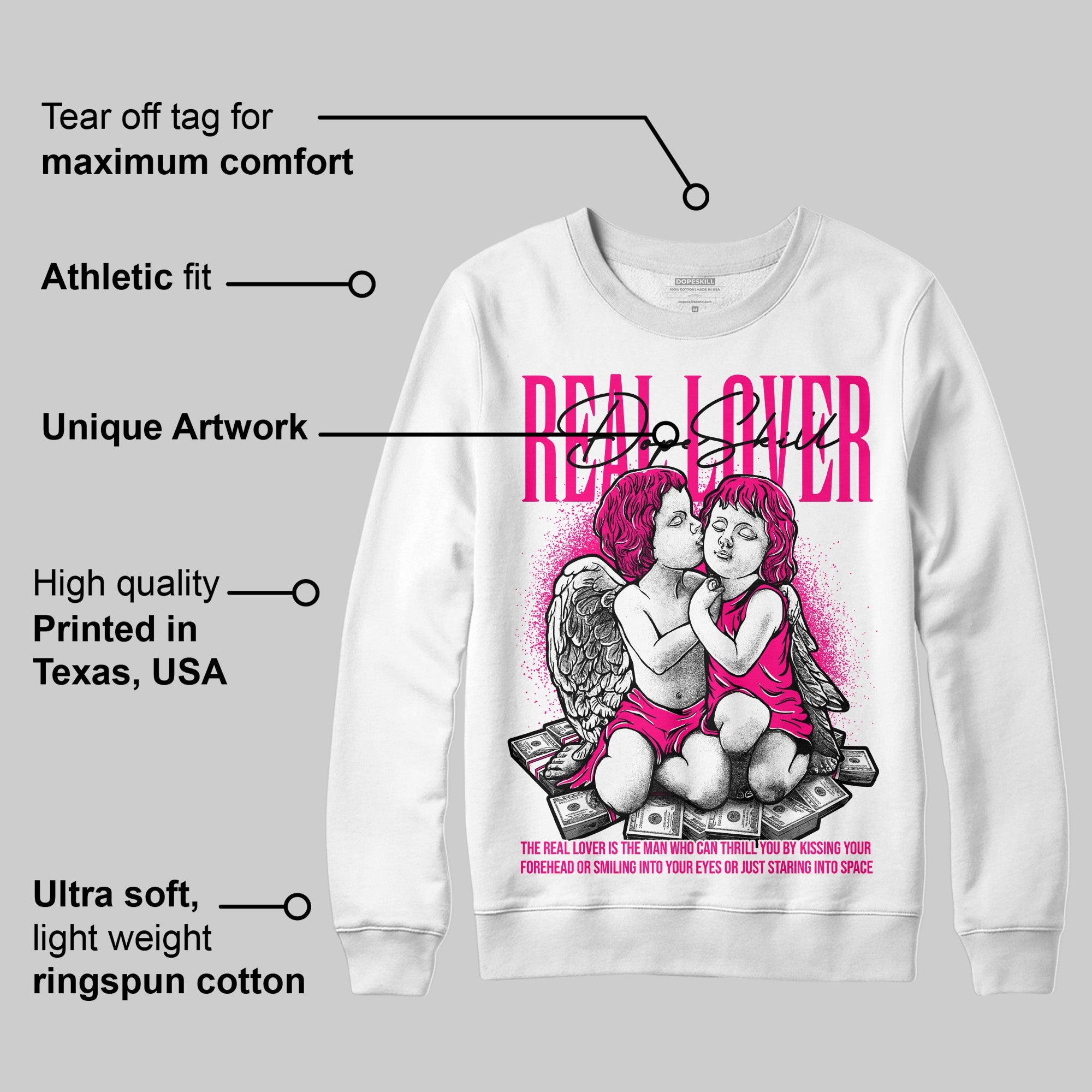 Fierce Pink 1s superstreetwear Sweatshirt Real Lover Graphic