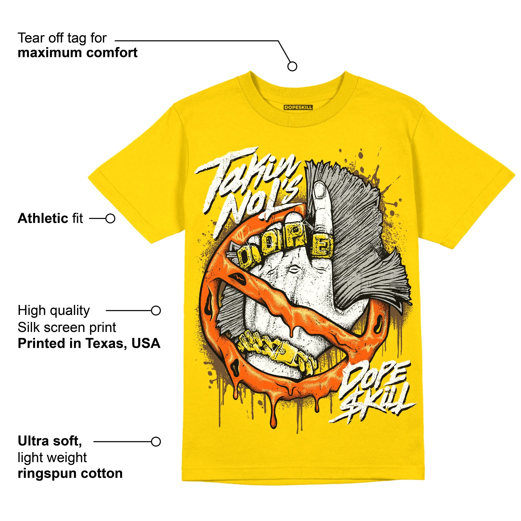 Yellow Ochre 6s superstreetwear Yellow T-shirt Takin No L's Graphic