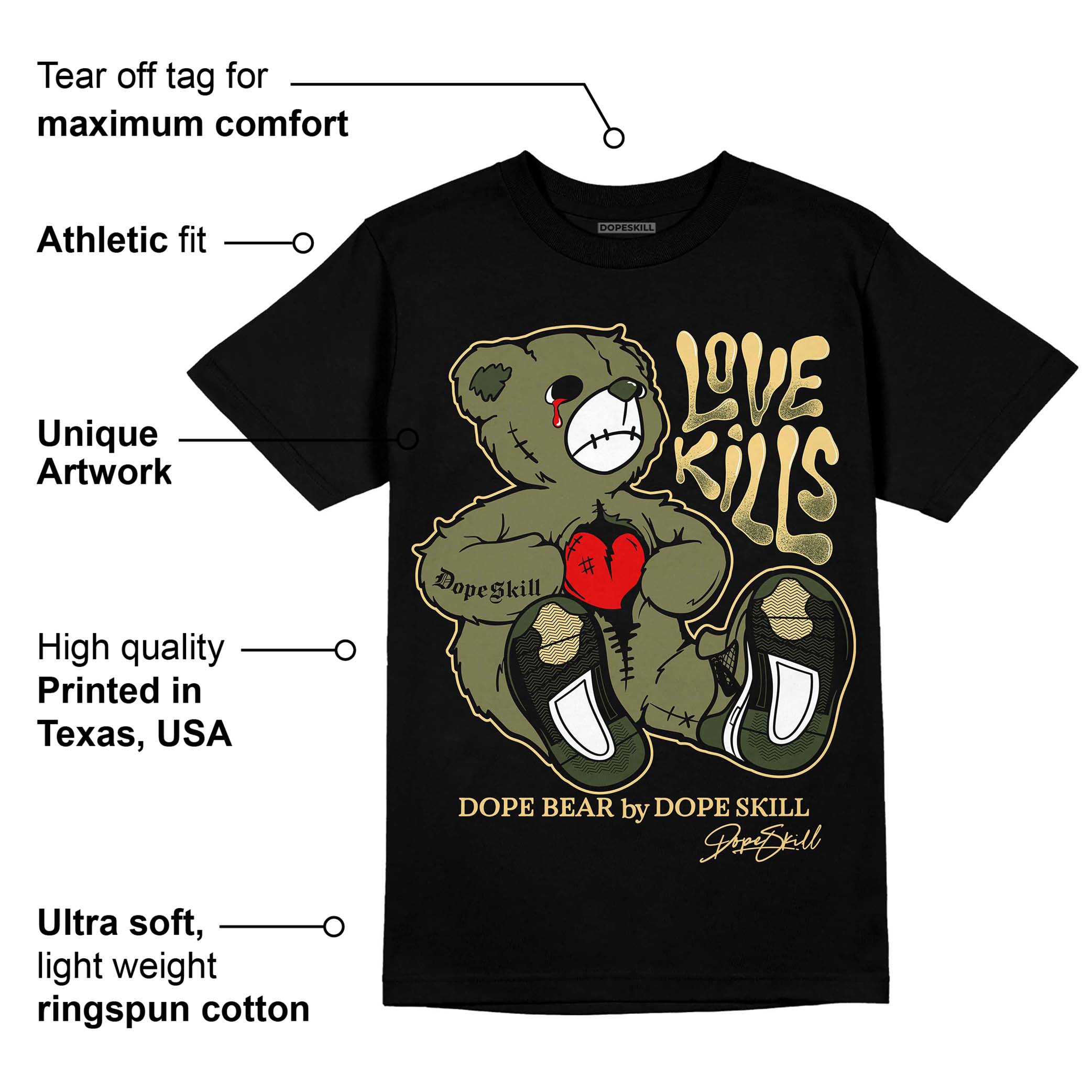 Craft Olive 4s superstreetwear T-Shirt Love Kills Graphic