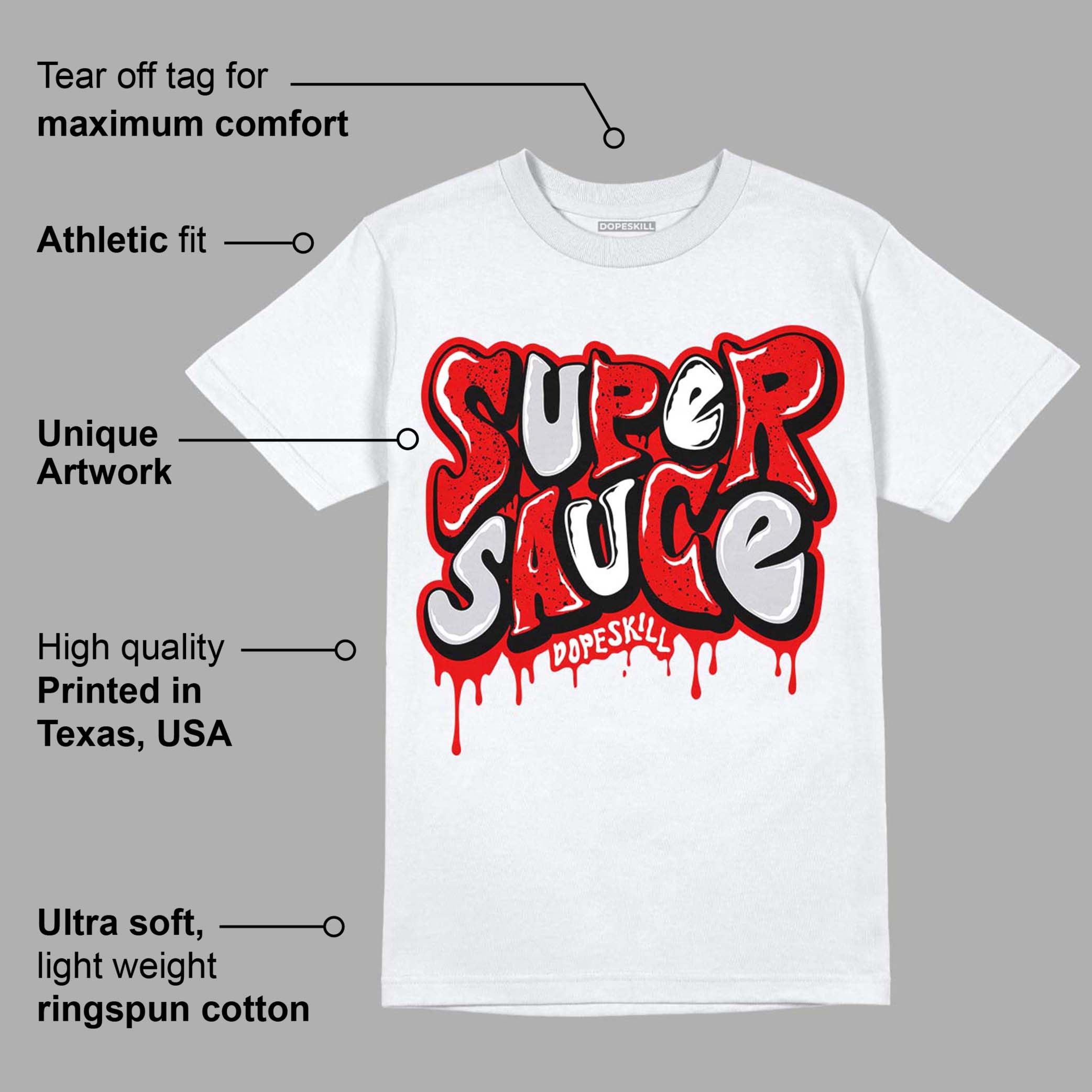 Red Cement 4S superstreetwear T-Shirt Super Sauce Graphic