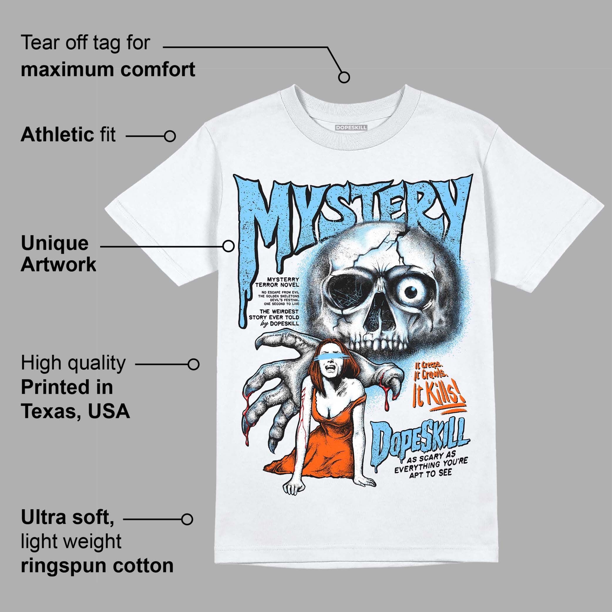Dunk Futura University Blue superstreetwear T-Shirt Mystery Ghostly Grasp Graphic