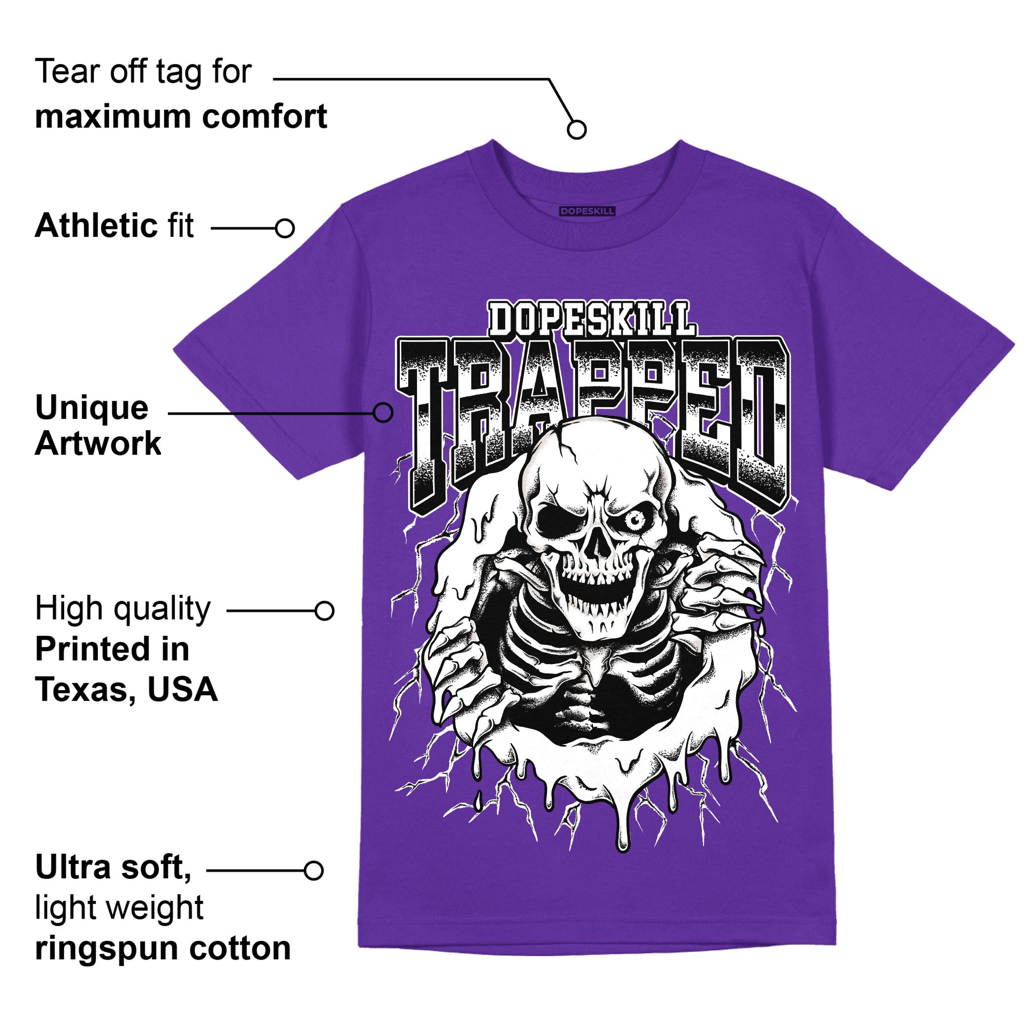 AJ 13 Court Purple superstreetwear Purple T-shirt Trapped Halloween Graphic