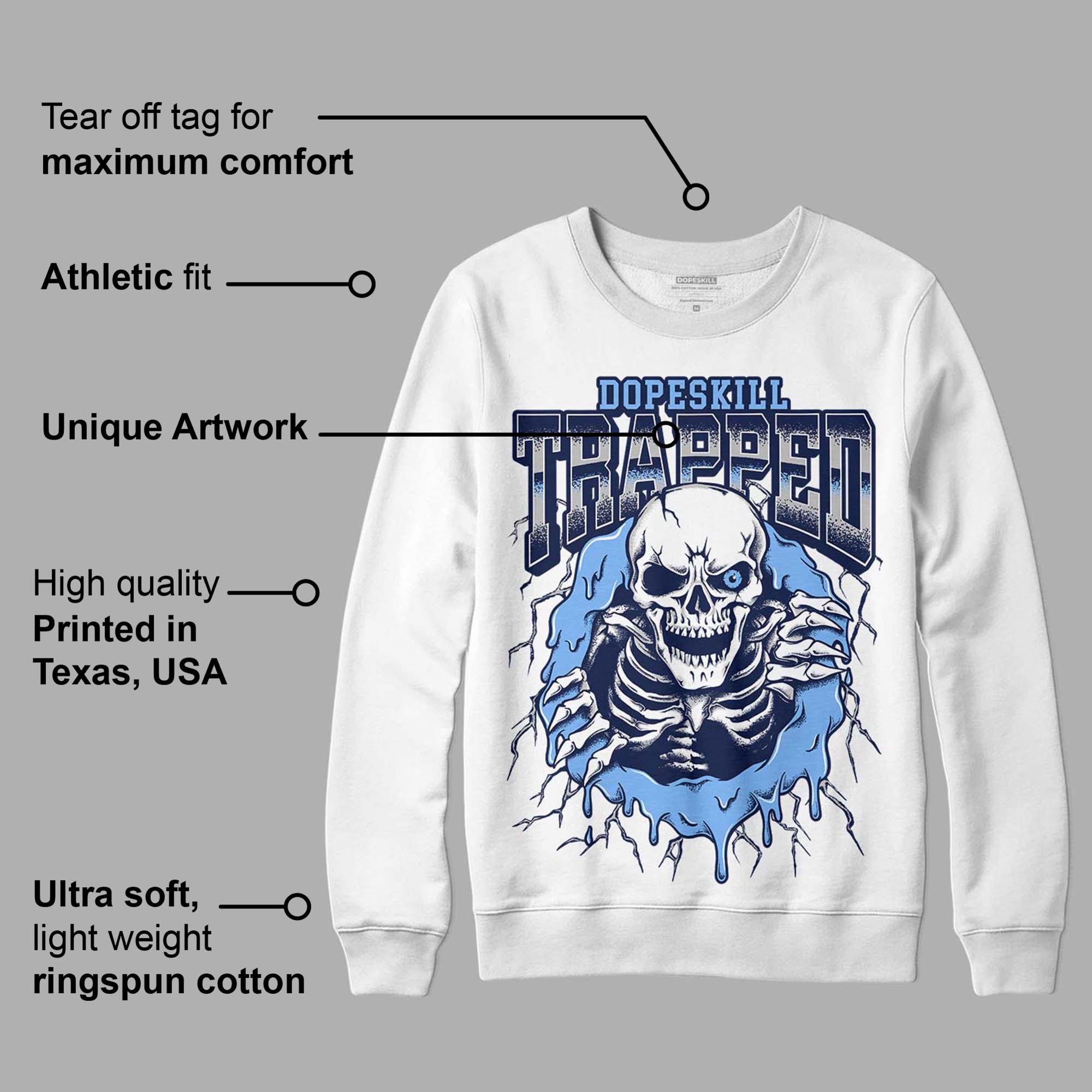 Midnight Navy 5s superstreetwear Sweatshirt Trapped Halloween Graphic