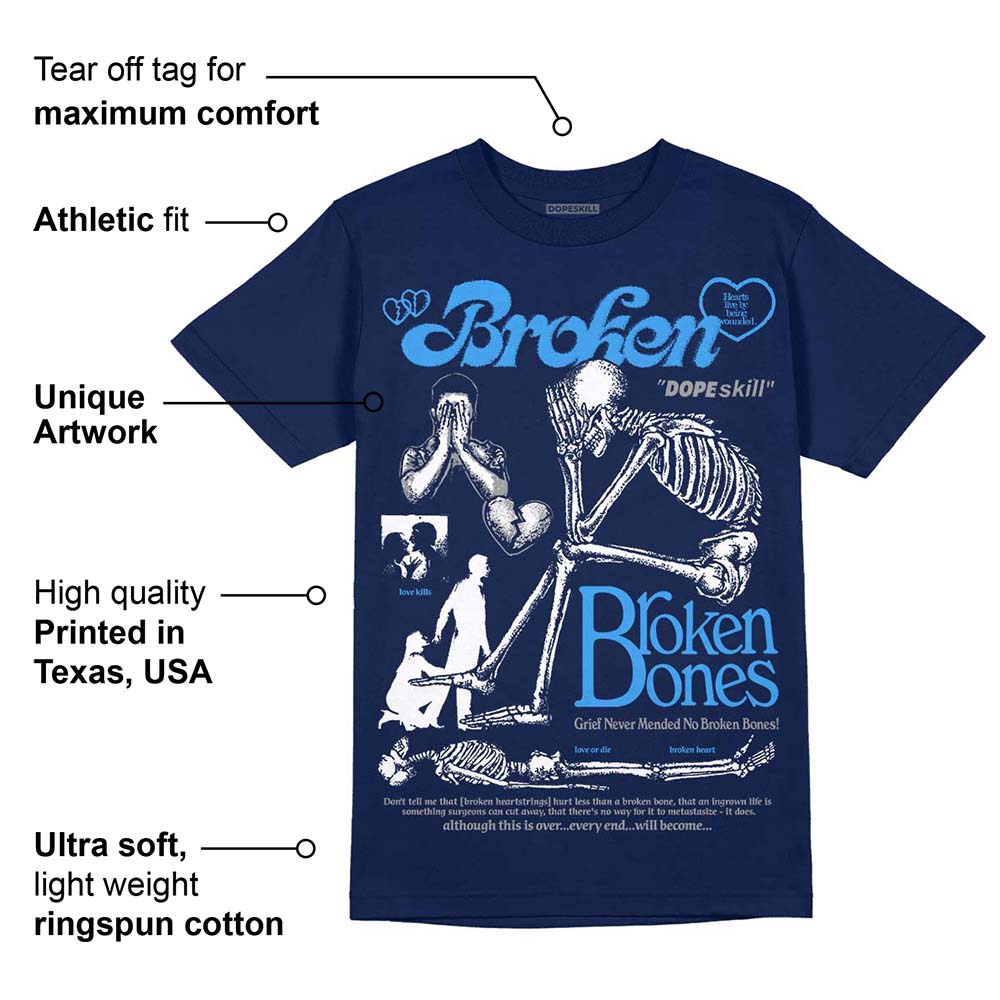 Midnight Navy 3s superstreetwear Navy T-shirt Broken Bones Graphic