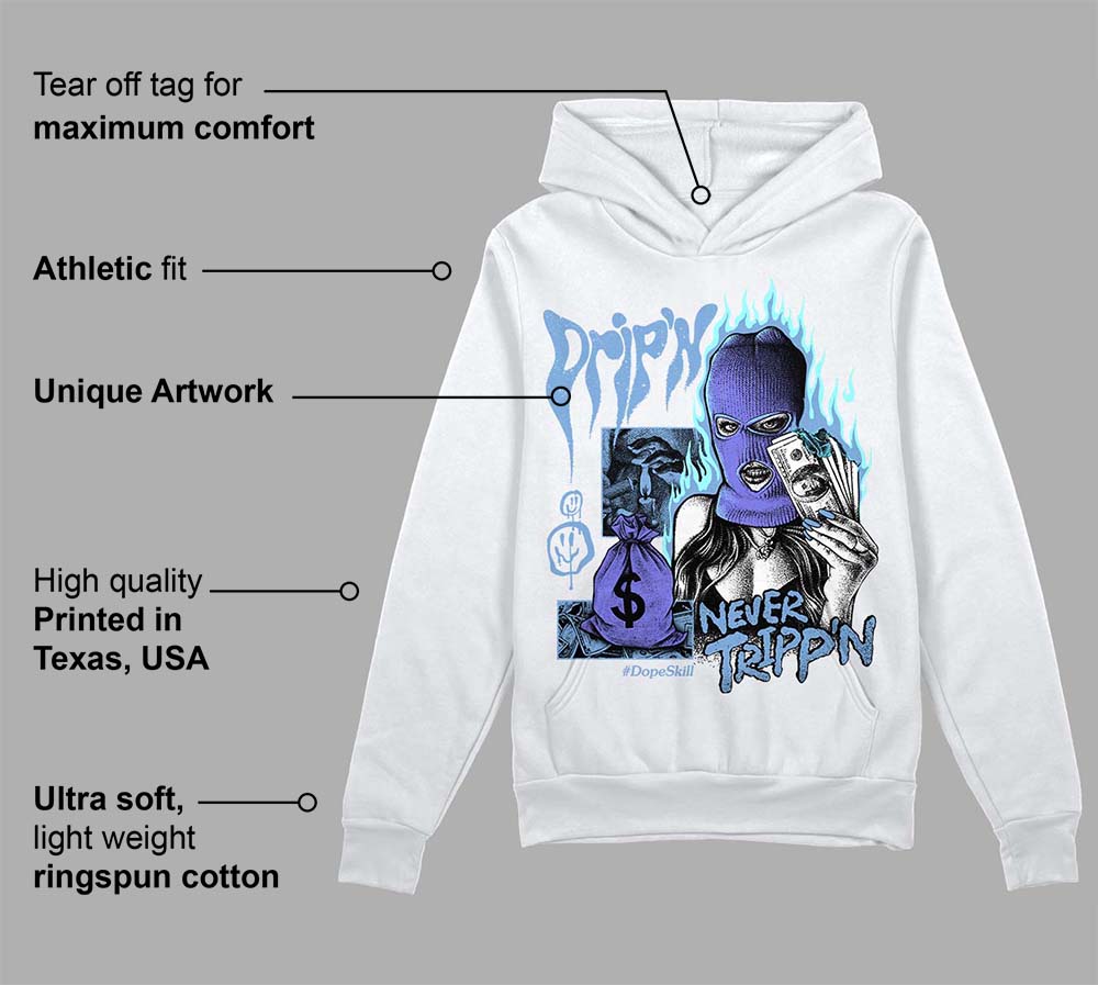 University Blue Collection superstreetwear Hoodie Sweatshirt Drip'n Never Tripp'n Graphic