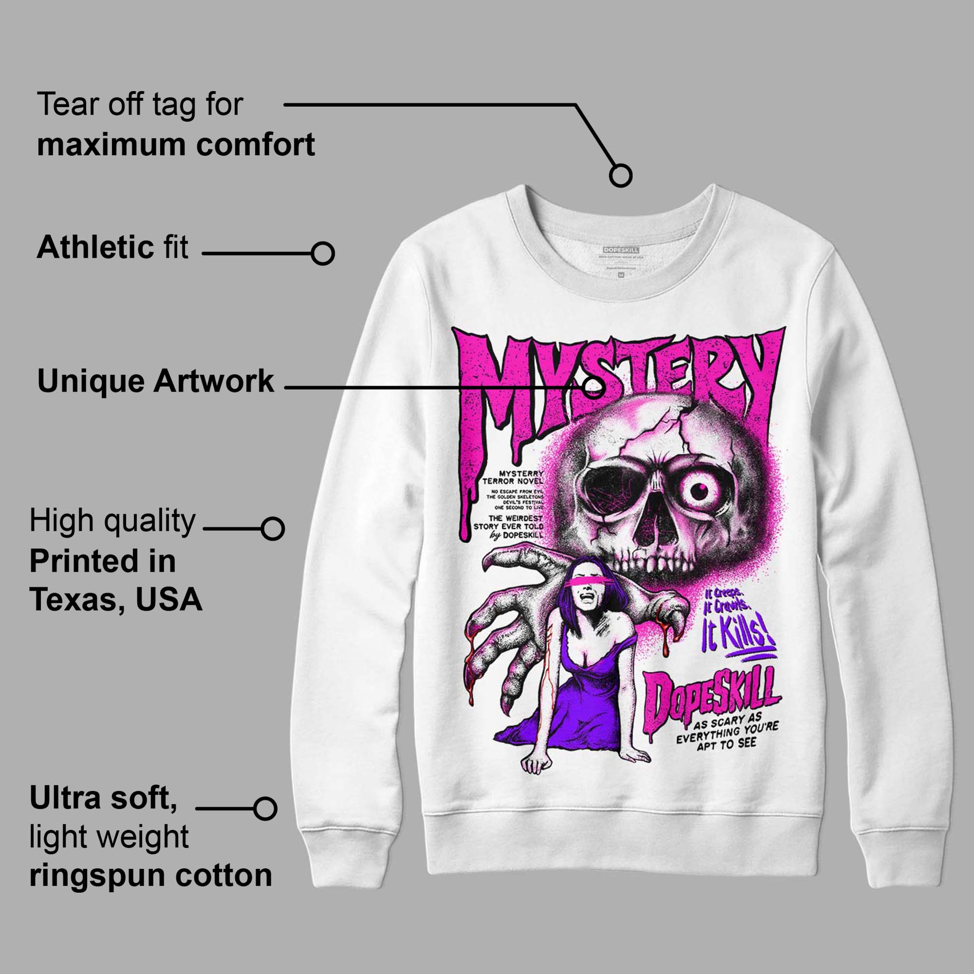 Dunk Active Fuchsia superstreetwear Sweatshirt Mystery Ghostly Grasp Graphic
