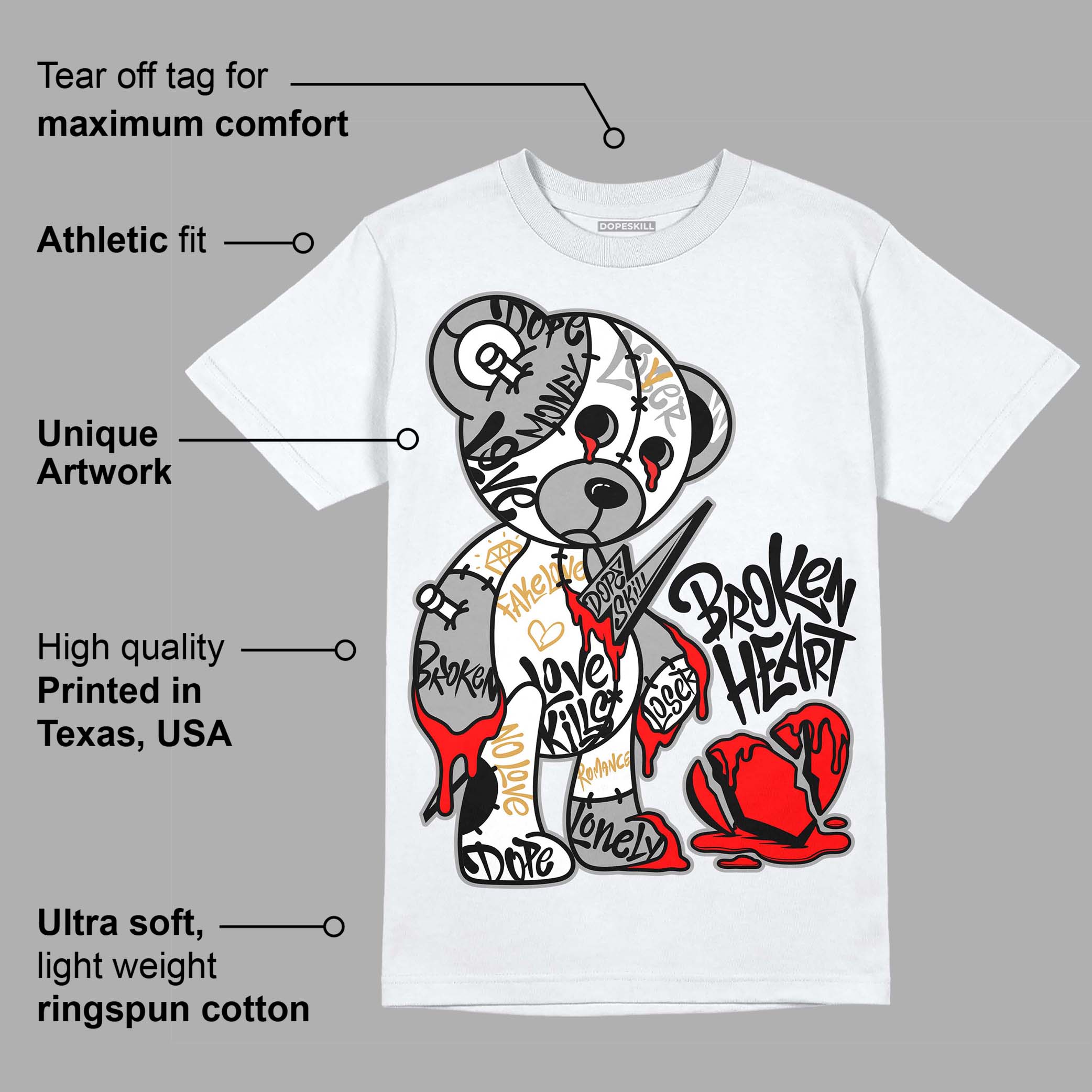 Gratitude 11s superstreetwear T-Shirt Broken Heart Graphic