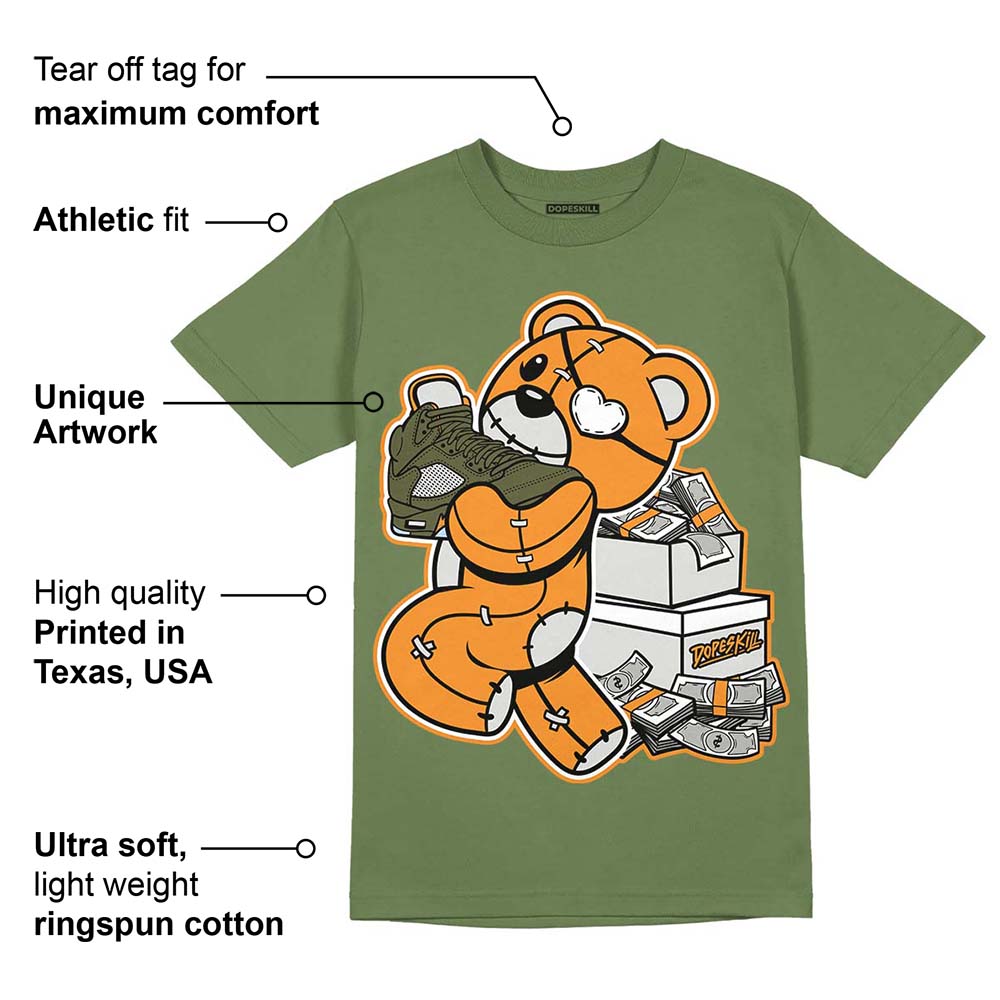 Olive 5s superstreetwear Olive T-shirt Bear Steals Sneaker Graphic