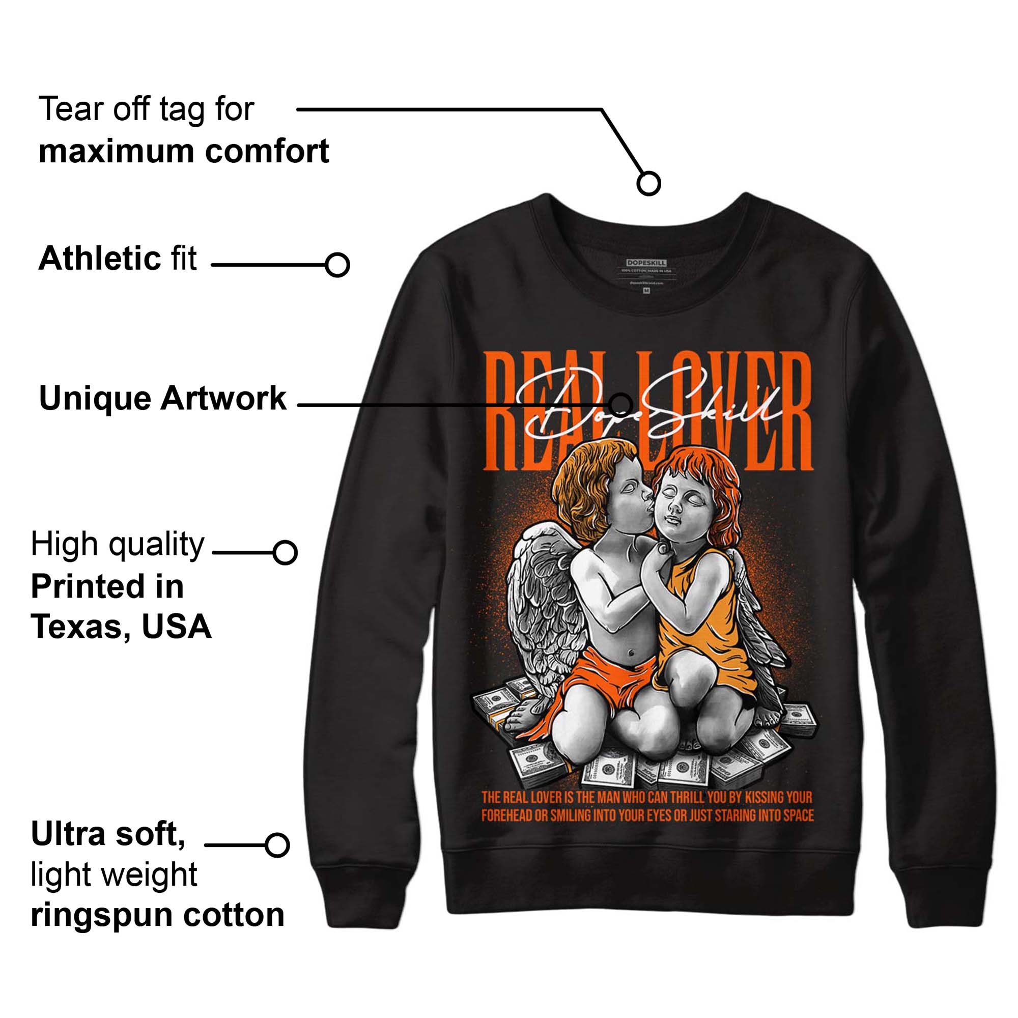 Brilliant Orange 12s superstreetwear Sweatshirt Real Lover Graphic
