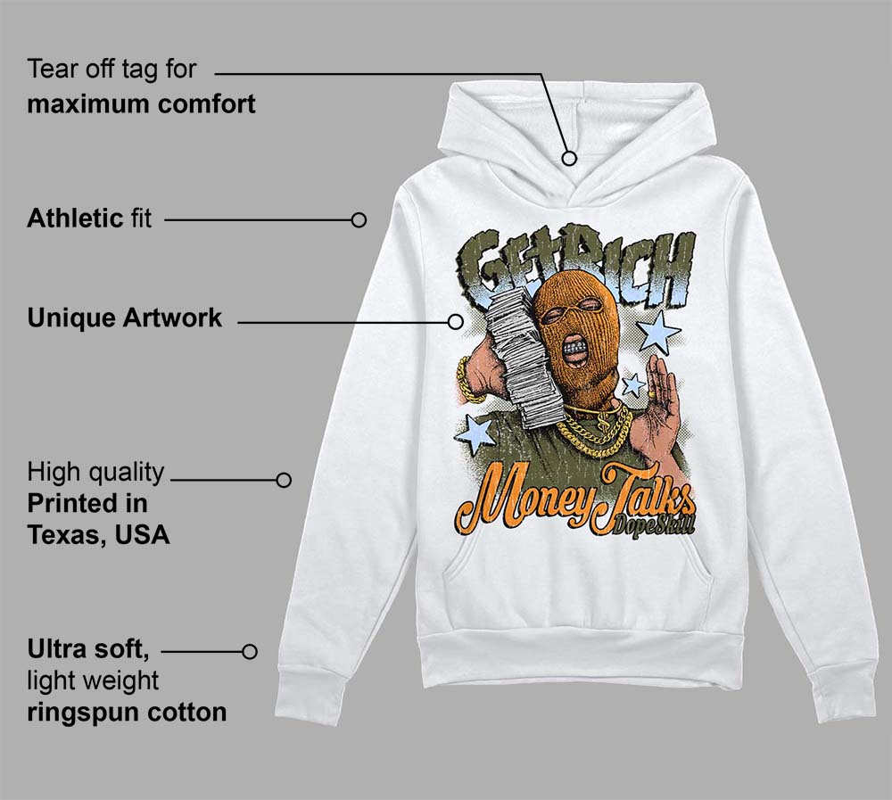 Olive 5s superstreetwear Hoodie Sweatshirt Get Rich Graphic