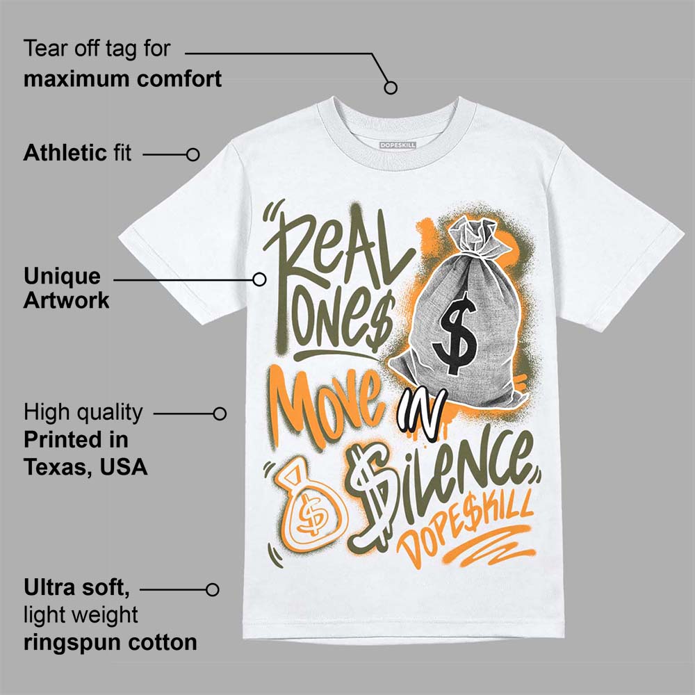Olive 5s superstreetwear T-Shirt Real Ones Move In Silence Graphic
