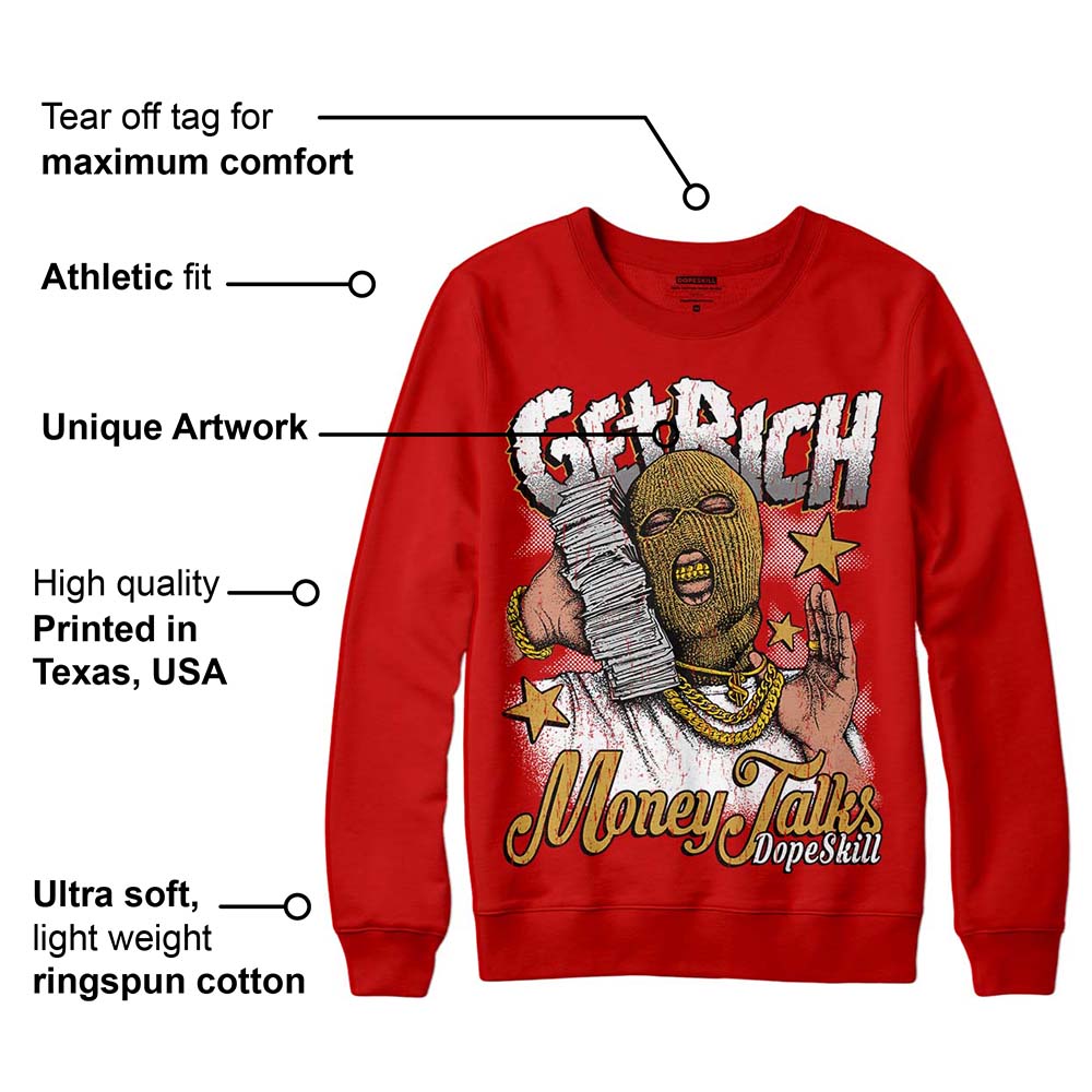 Red Collection superstreetwear Red Sweatshirt Get Rich Graphic