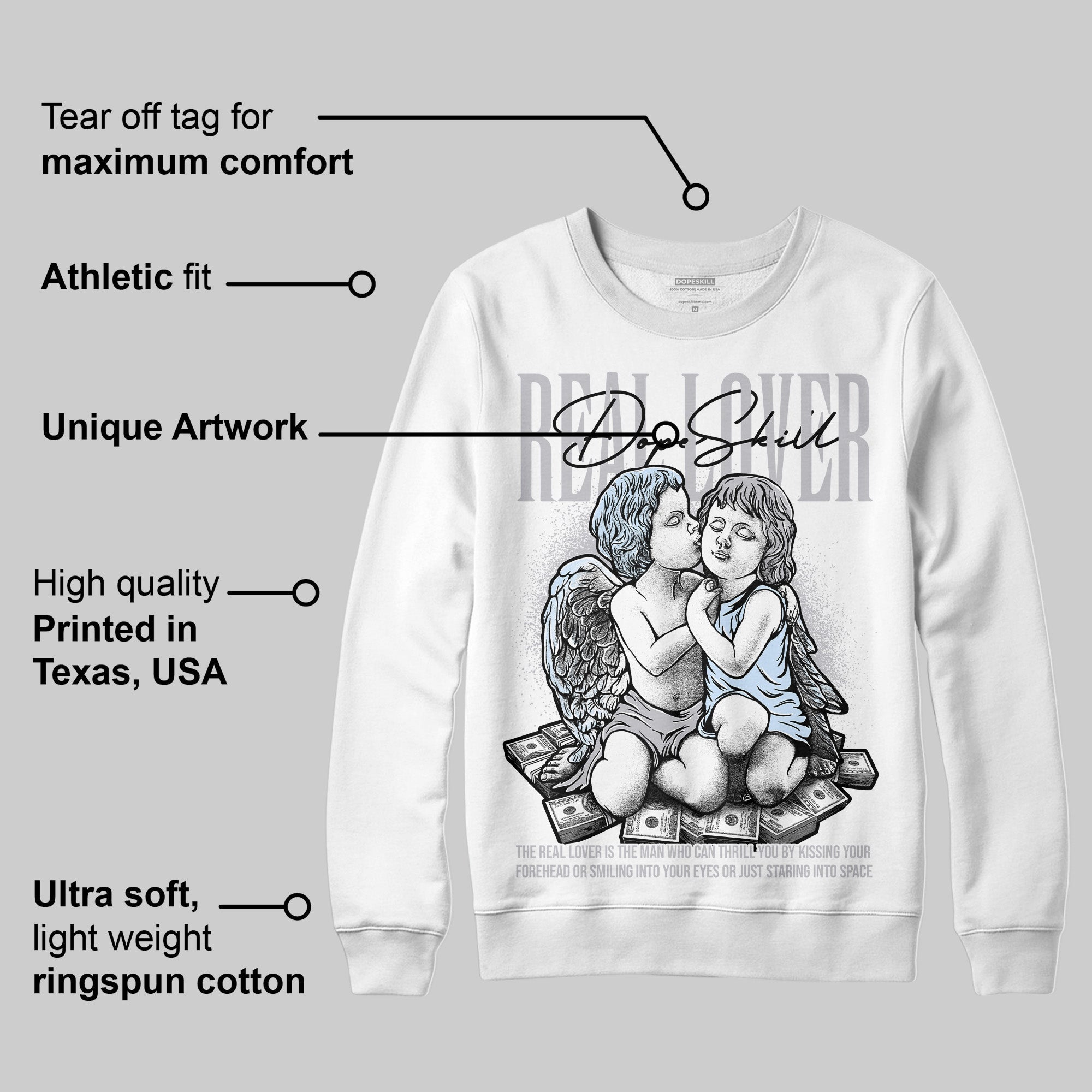Cement Grey 11s superstreetwear Sweatshirt Real Lover Graphic