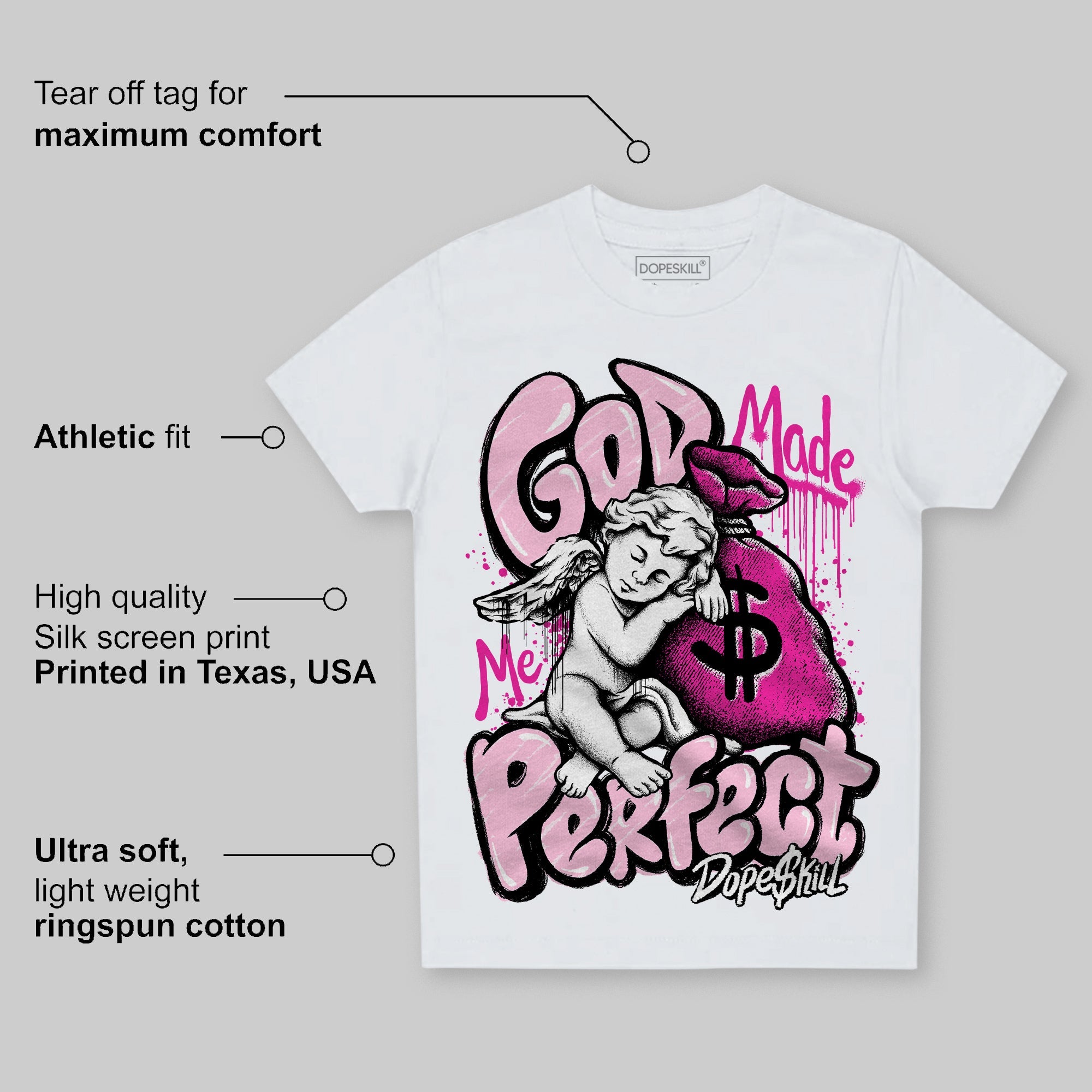 Triple Pink Dunk Low superstreetwear Toddler Kids T-shirt God Made Me Perfect Graphic