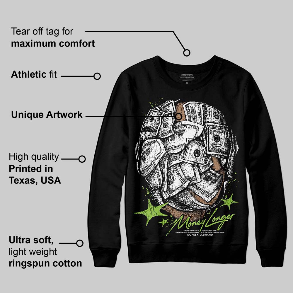Neon Green Collection superstreetwear Sweatshirt Money Longer Graphic
