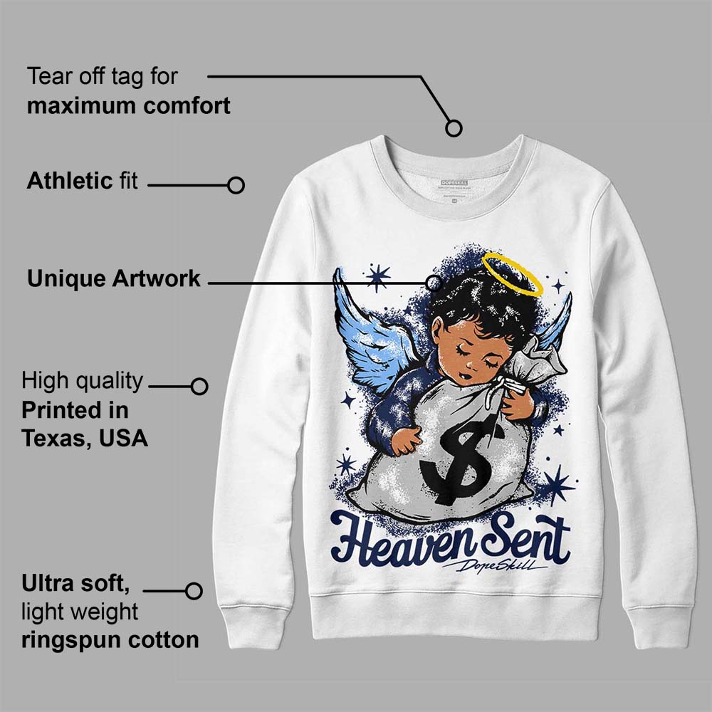 Midnight Navy 5s superstreetwear Sweatshirt Heaven Sent Graphic