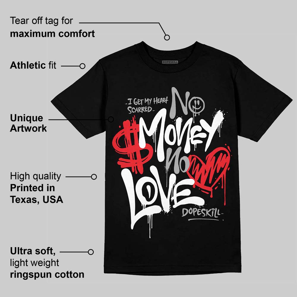 White Thunder 4s superstreetwear T-Shirt No Money No Love Typo Graphic