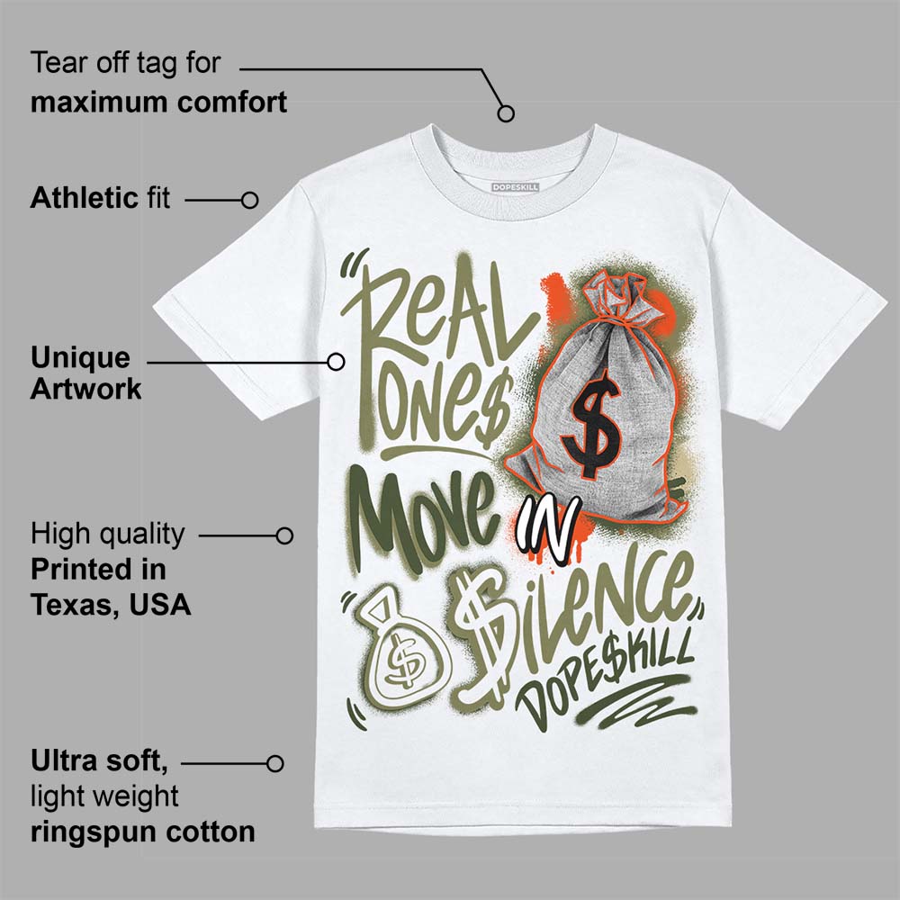 Olive Collection superstreetwear T-Shirt Real Ones Move In Silence Graphic