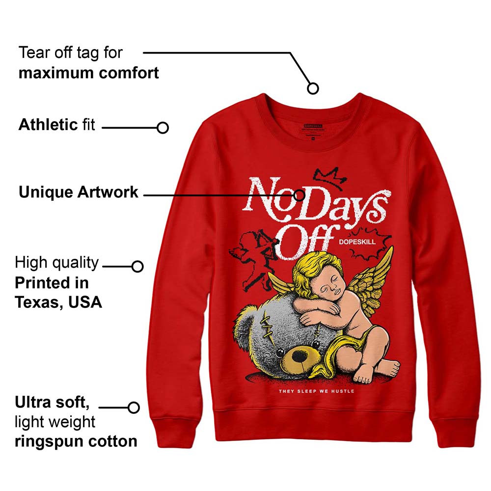 Red Collection superstreetwear Red Sweatshirt New No Days Off Graphic