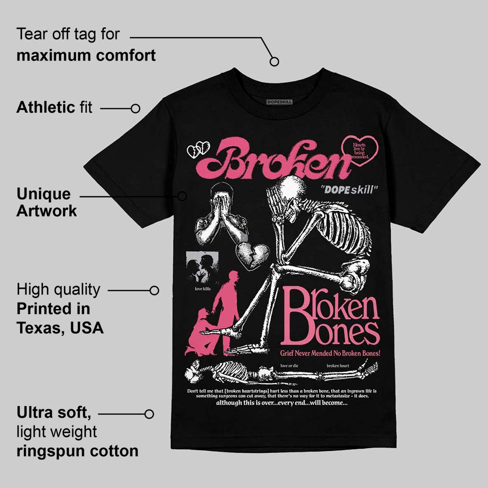 White Fluo Pink superstreetwear T-Shirt Broken Bones Graphic